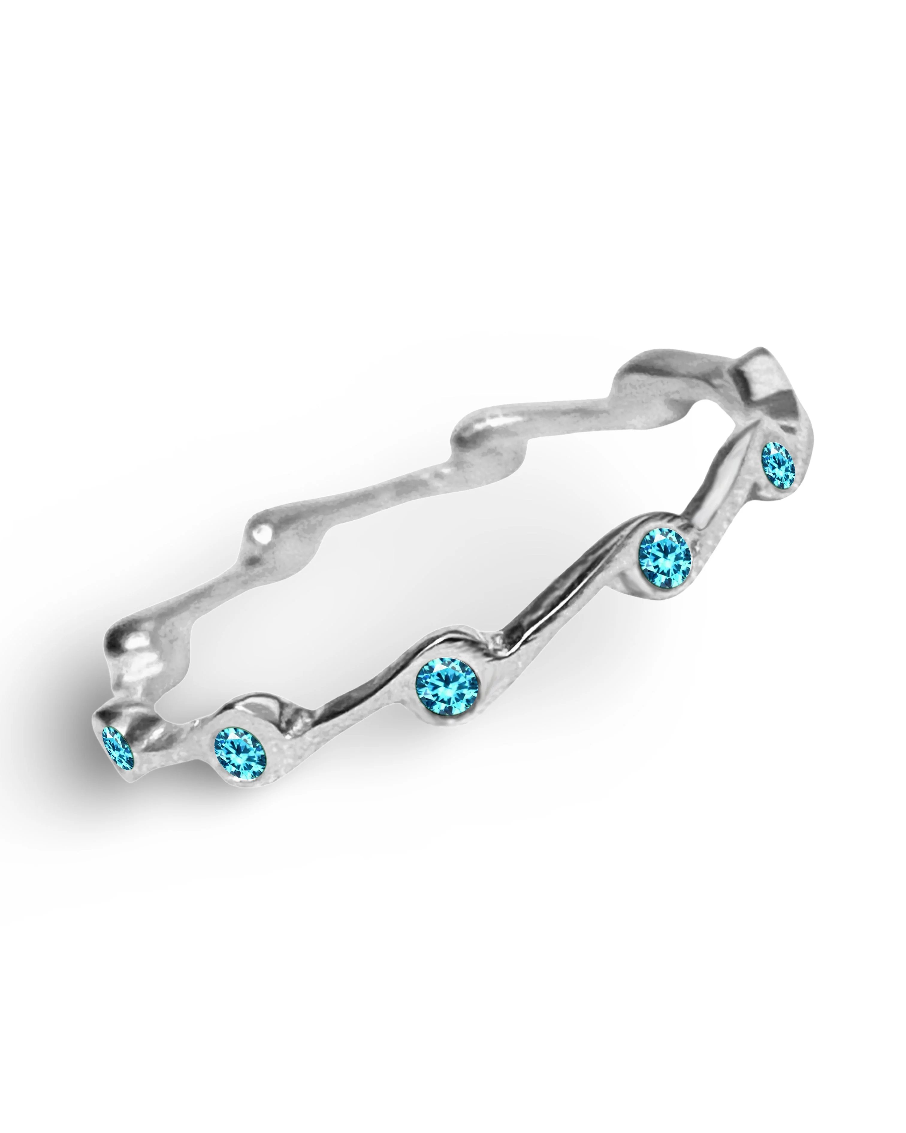Aquamarine Birthstone Stacker Ring by The Urban Charm - Image 2