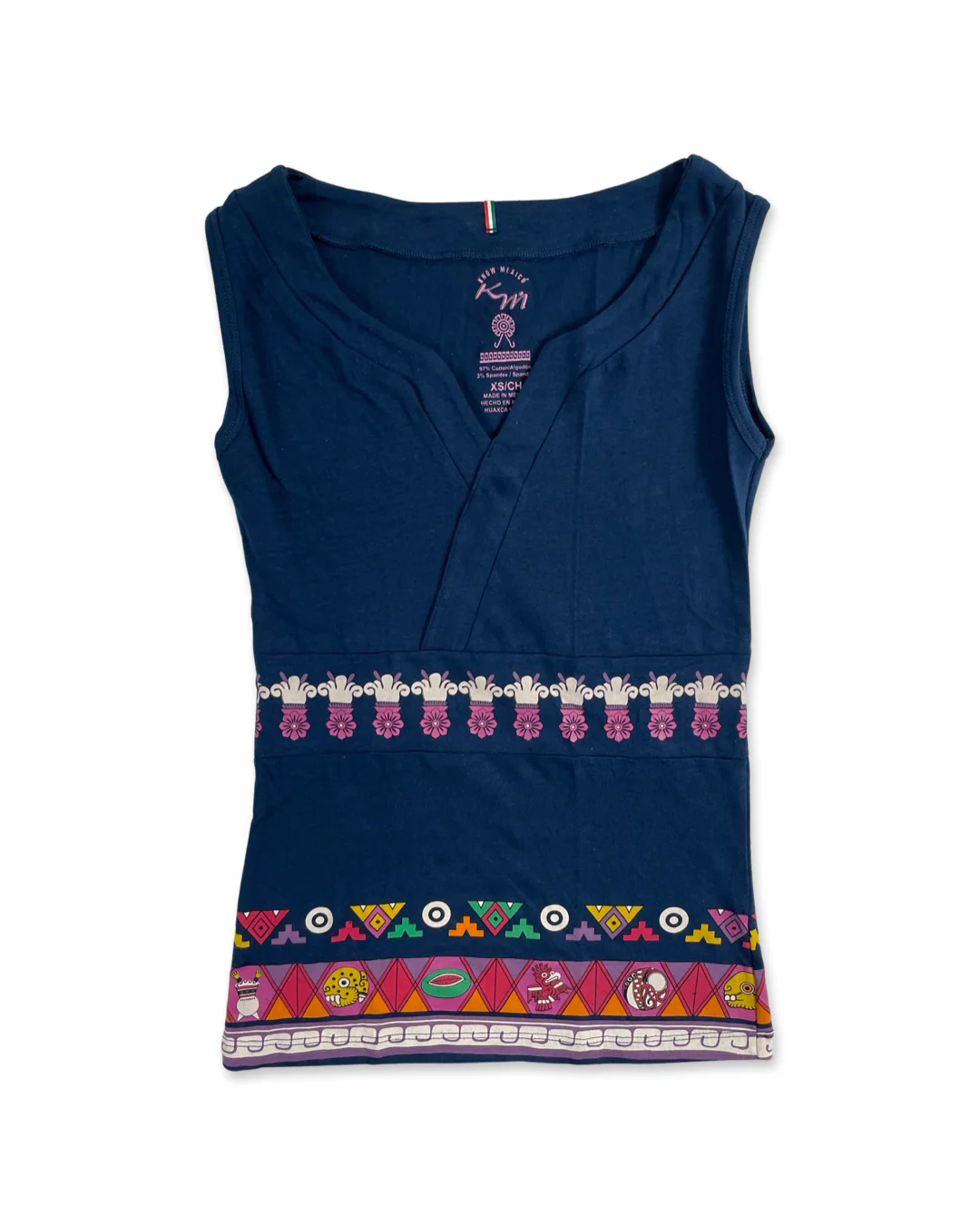 Aztec Women's Sleeveless Top, Blue - Image 2