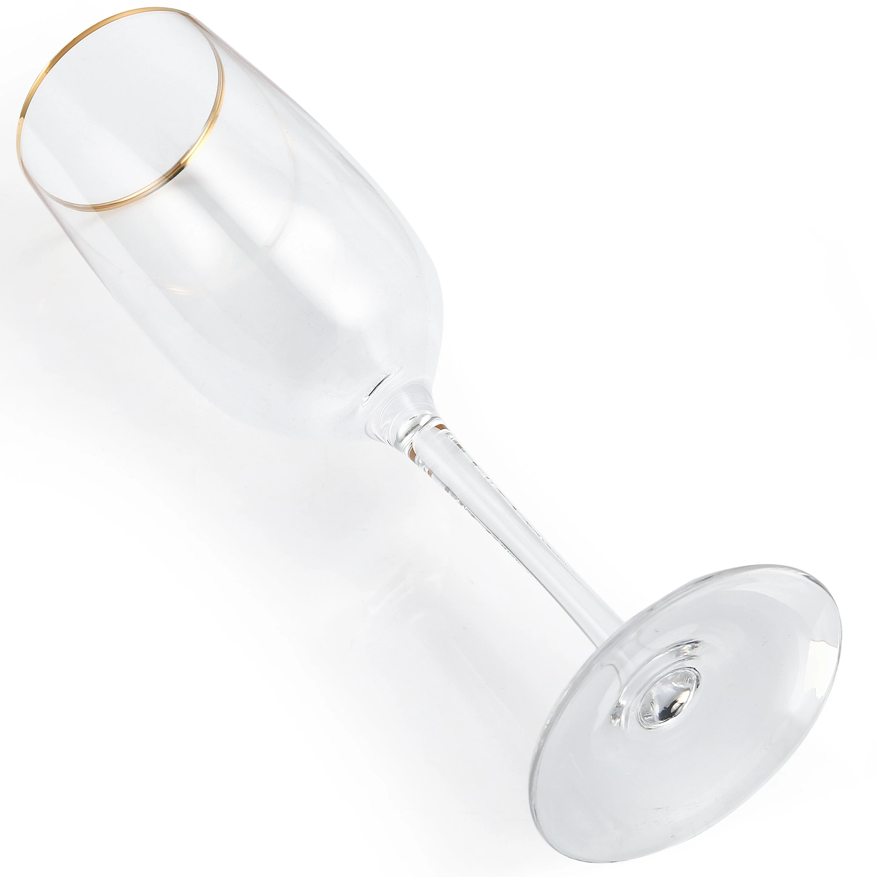 Berkware Crystal Champagne Flutes with Gold tone Rim - Image 5