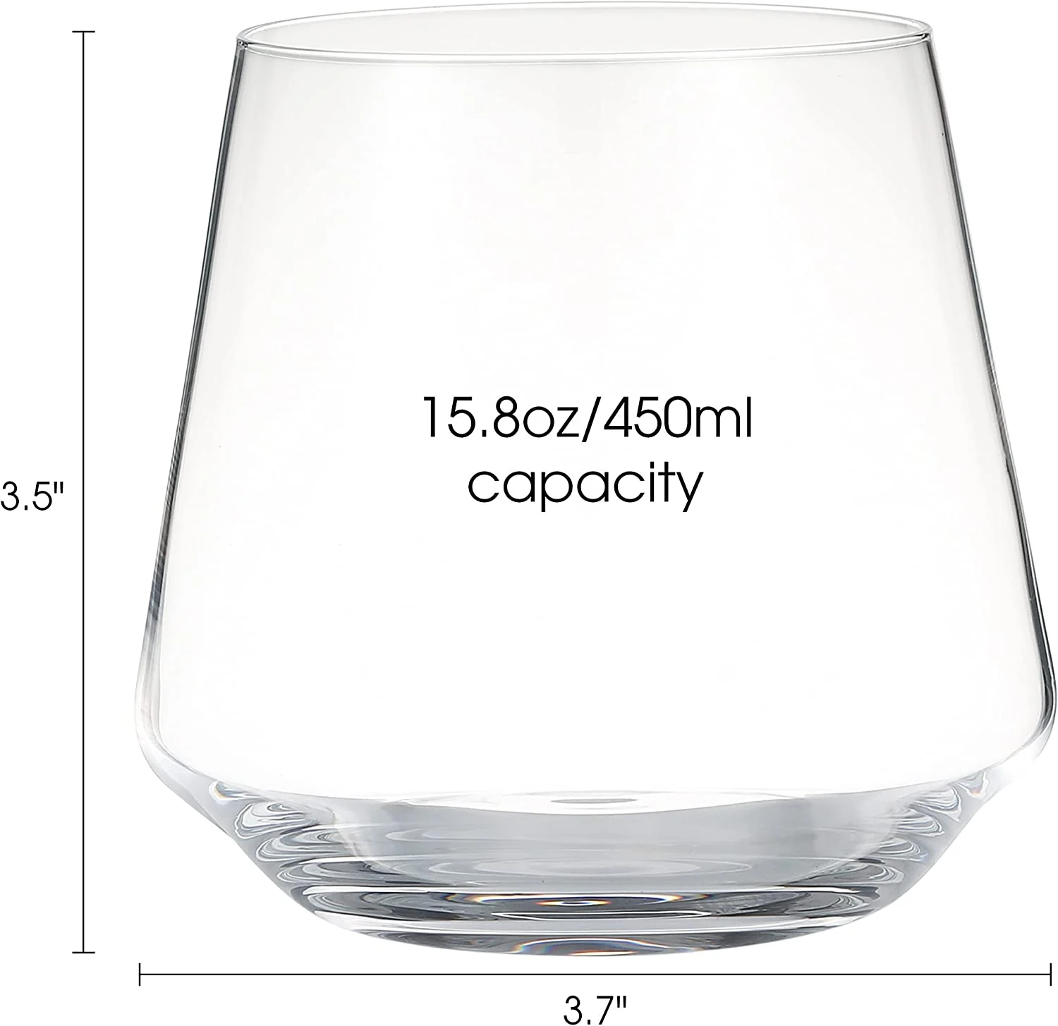 Berkware Lowball Whiskey Glasses - Classic Old Fashioned 10oz Drinking Tumblers - Set of 4 - Image 3