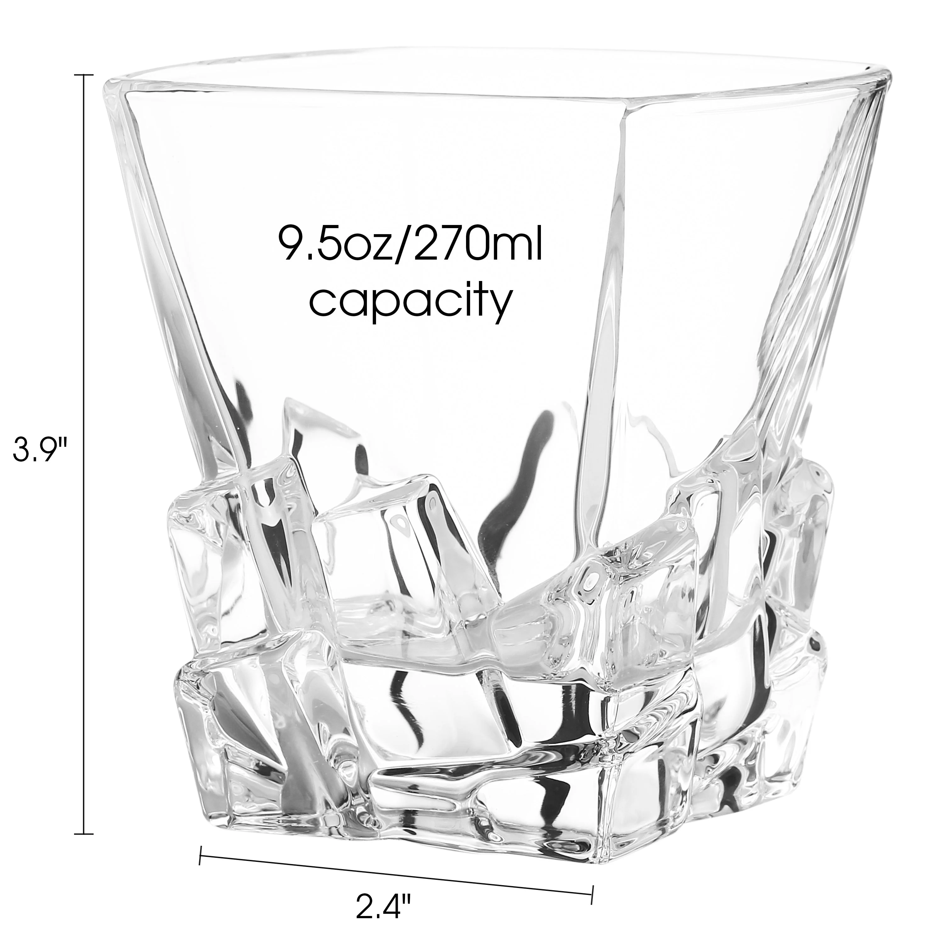 Berkware Lowball Whiskey Glasses - Modern Square Top Design - Image 4