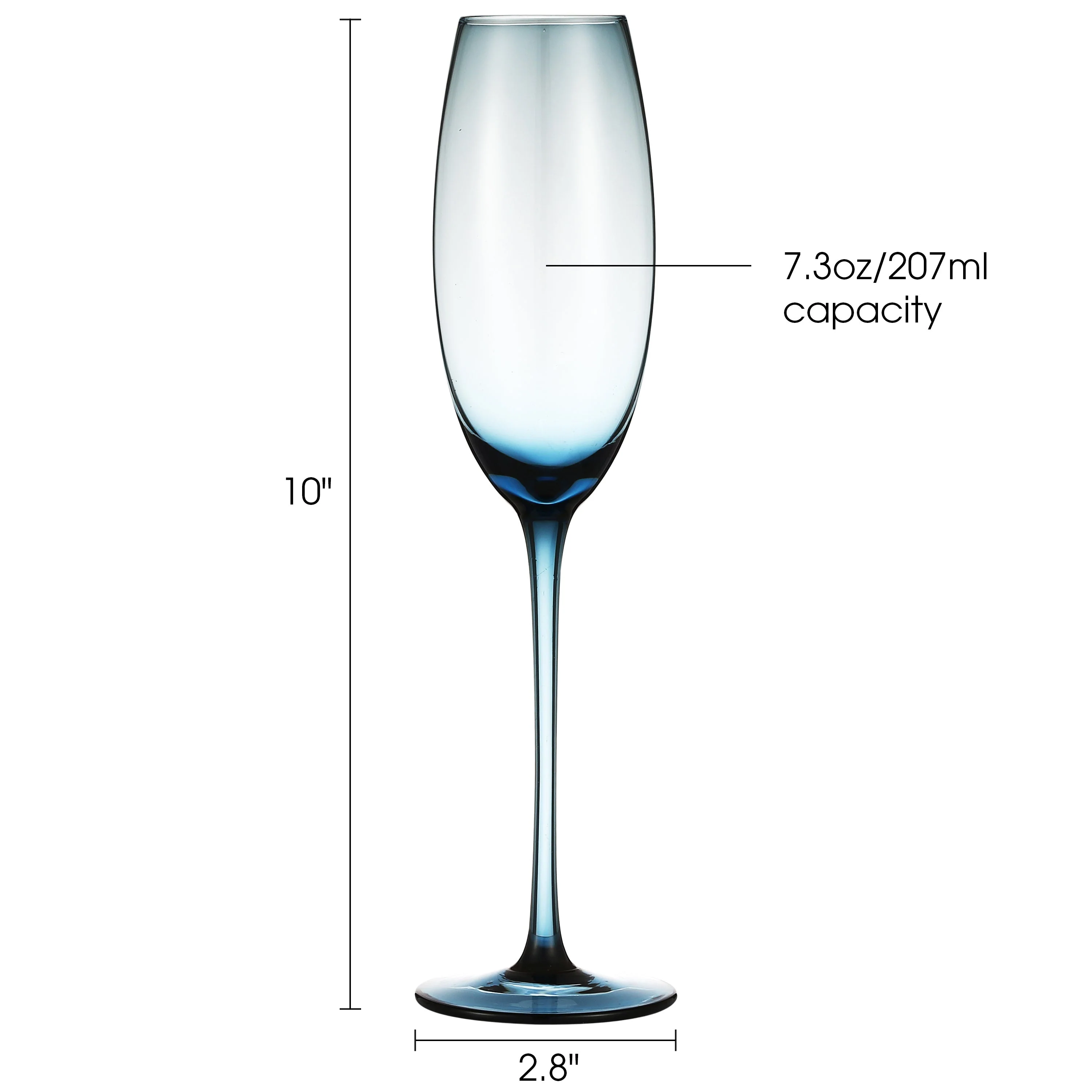 Berkware Luxurious and Elegant Sparkling Colored Glassware - Champagne Flutes - Image 4