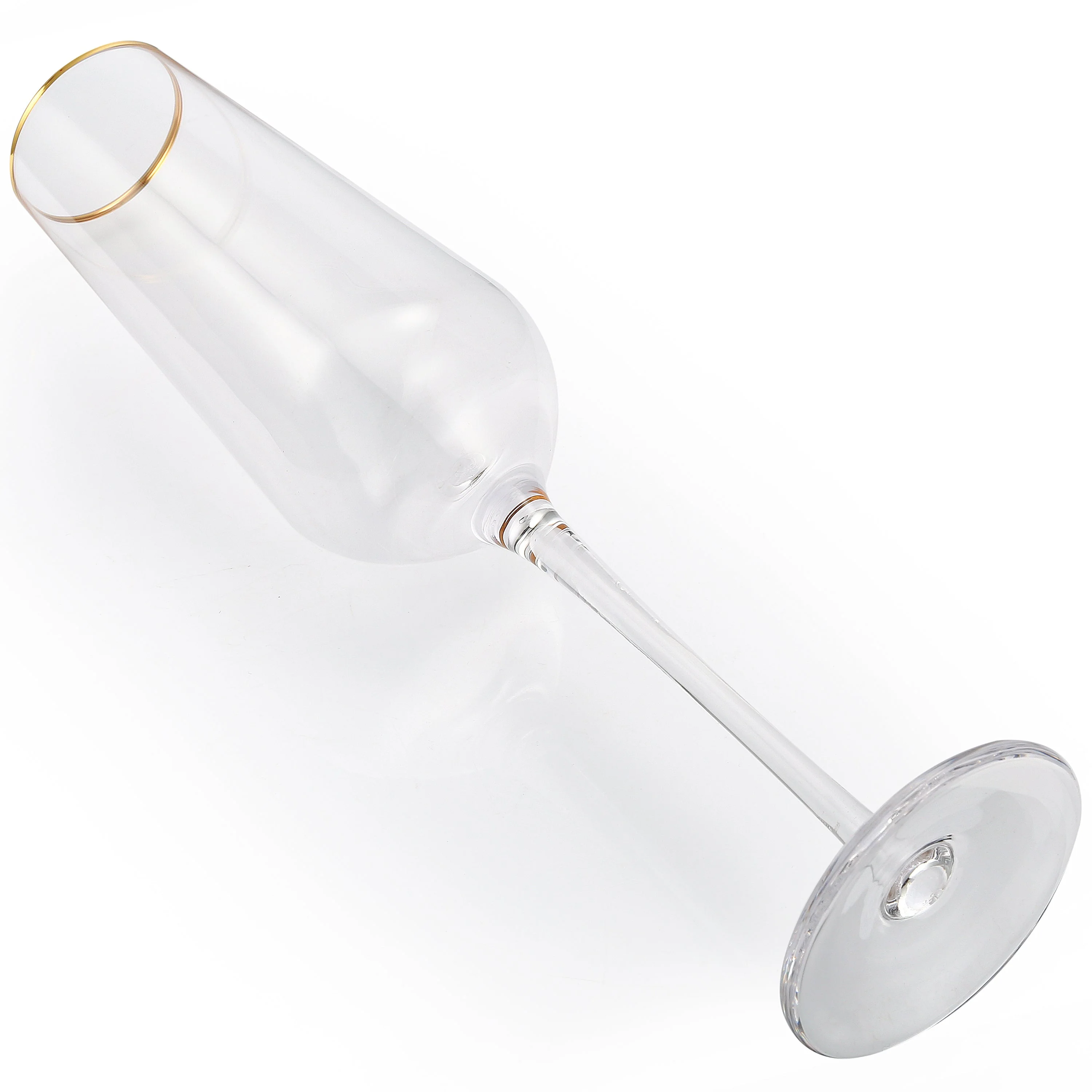 Berkware Tall Champagne Flutes with Gold tone Rim - Image 5