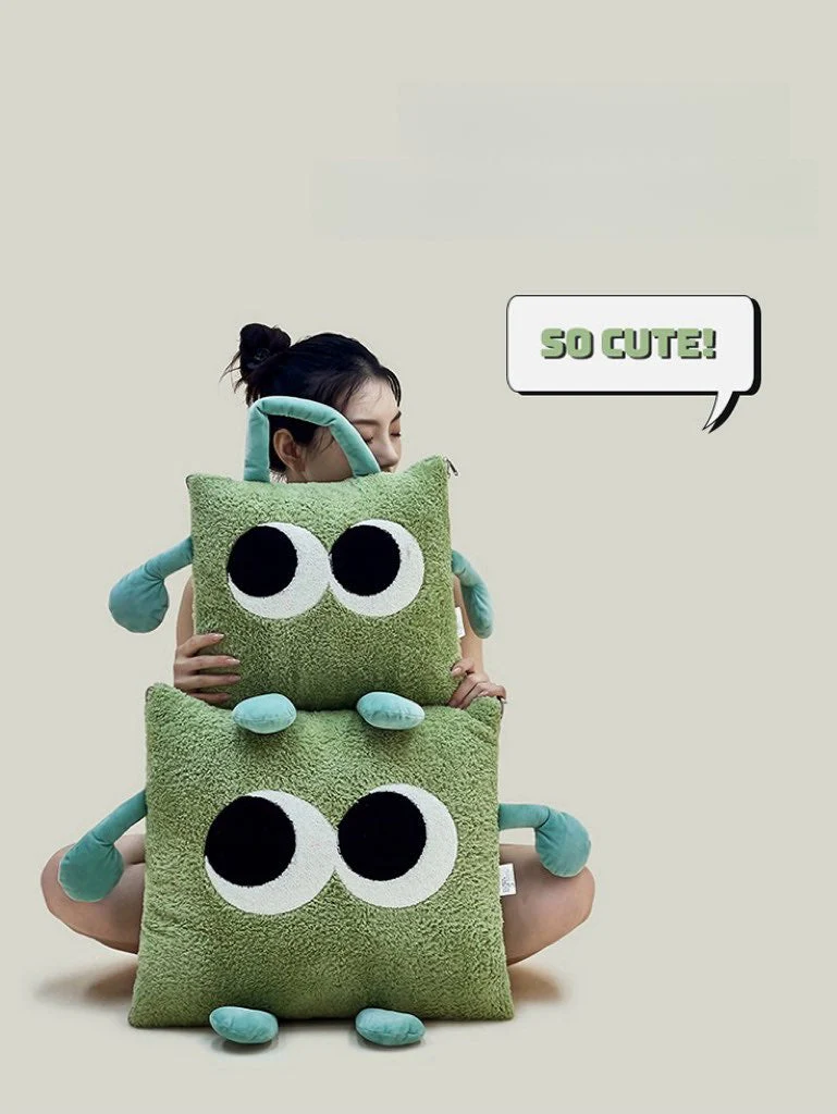 Big Eyes 2-in-1 Convertible Throw Pillow Blanket, Cute Whimsical Soft Cushion - Image 12