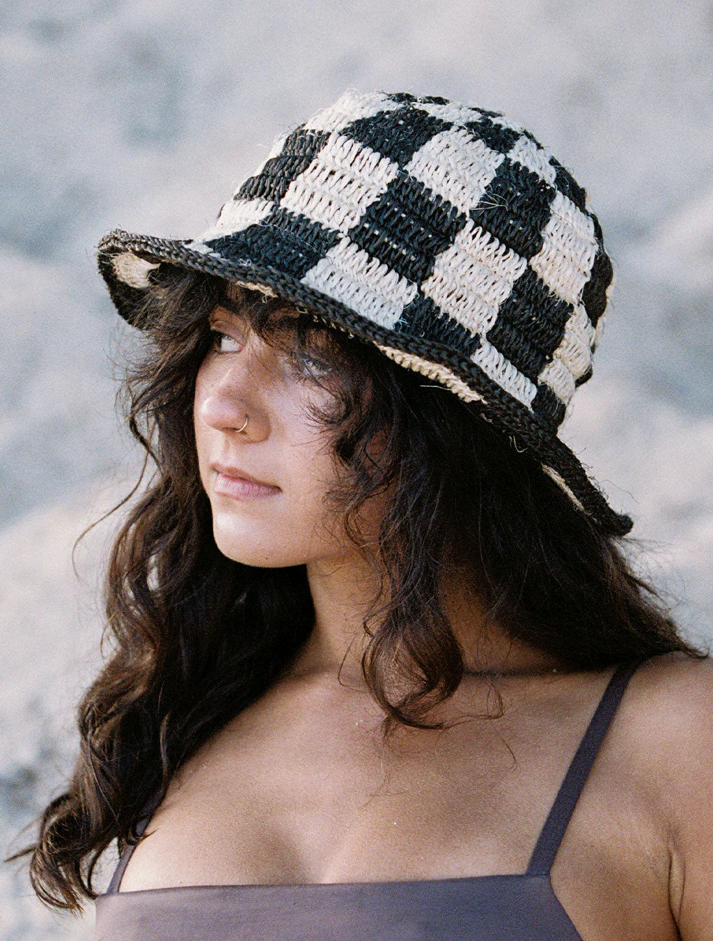 Black + White Checkered Bucket Hat by Made by Minga - Image 3