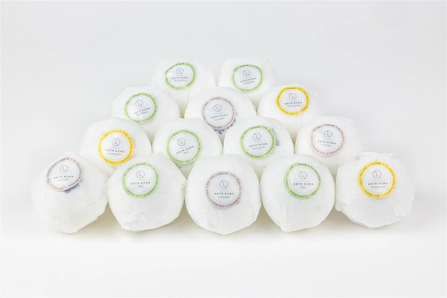 Bulk - 100 Natural Vegan Mix scents Bath Bombs - White - Image 23