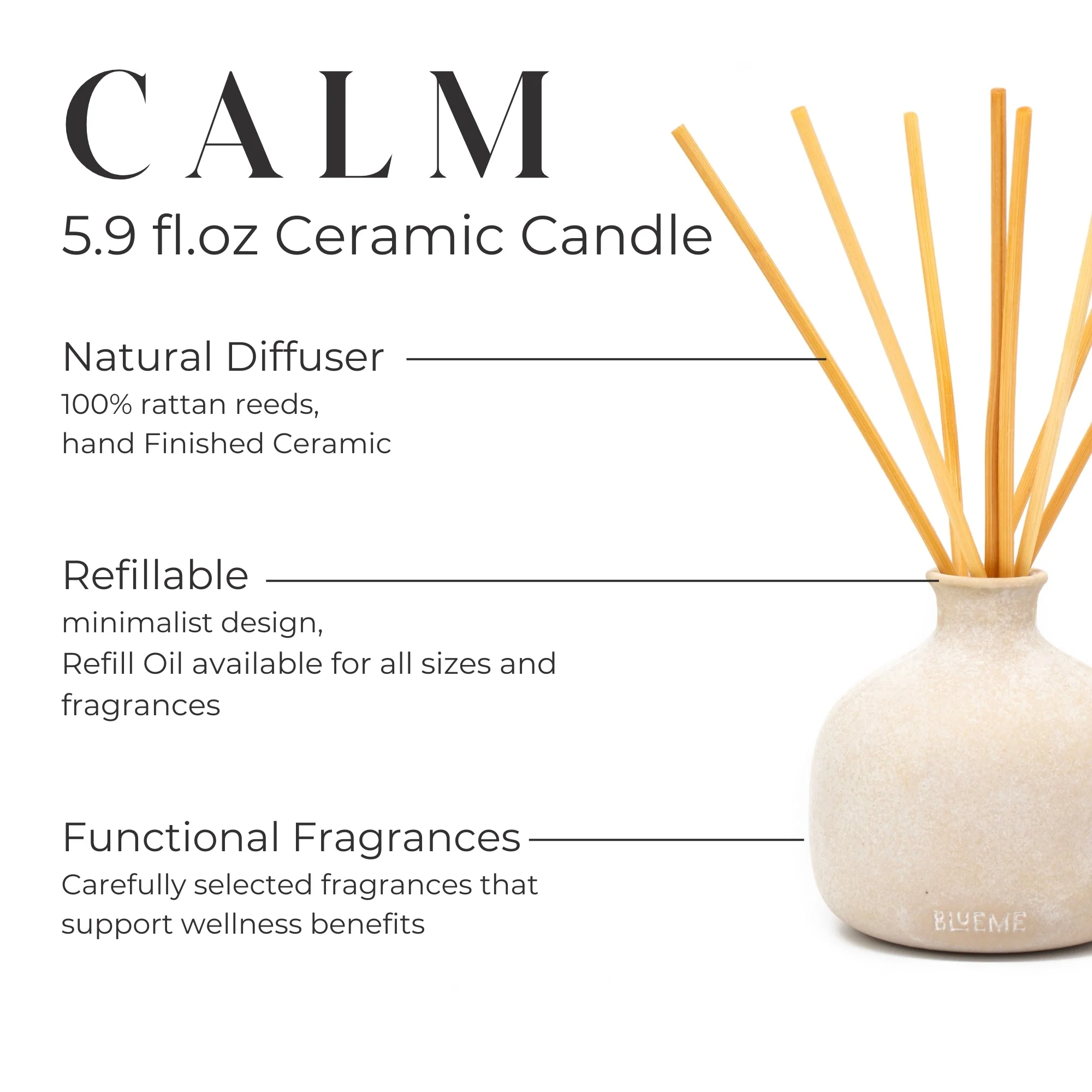 Calm Refillable Diffuser Osmanthus & Sandalwood - Image 6