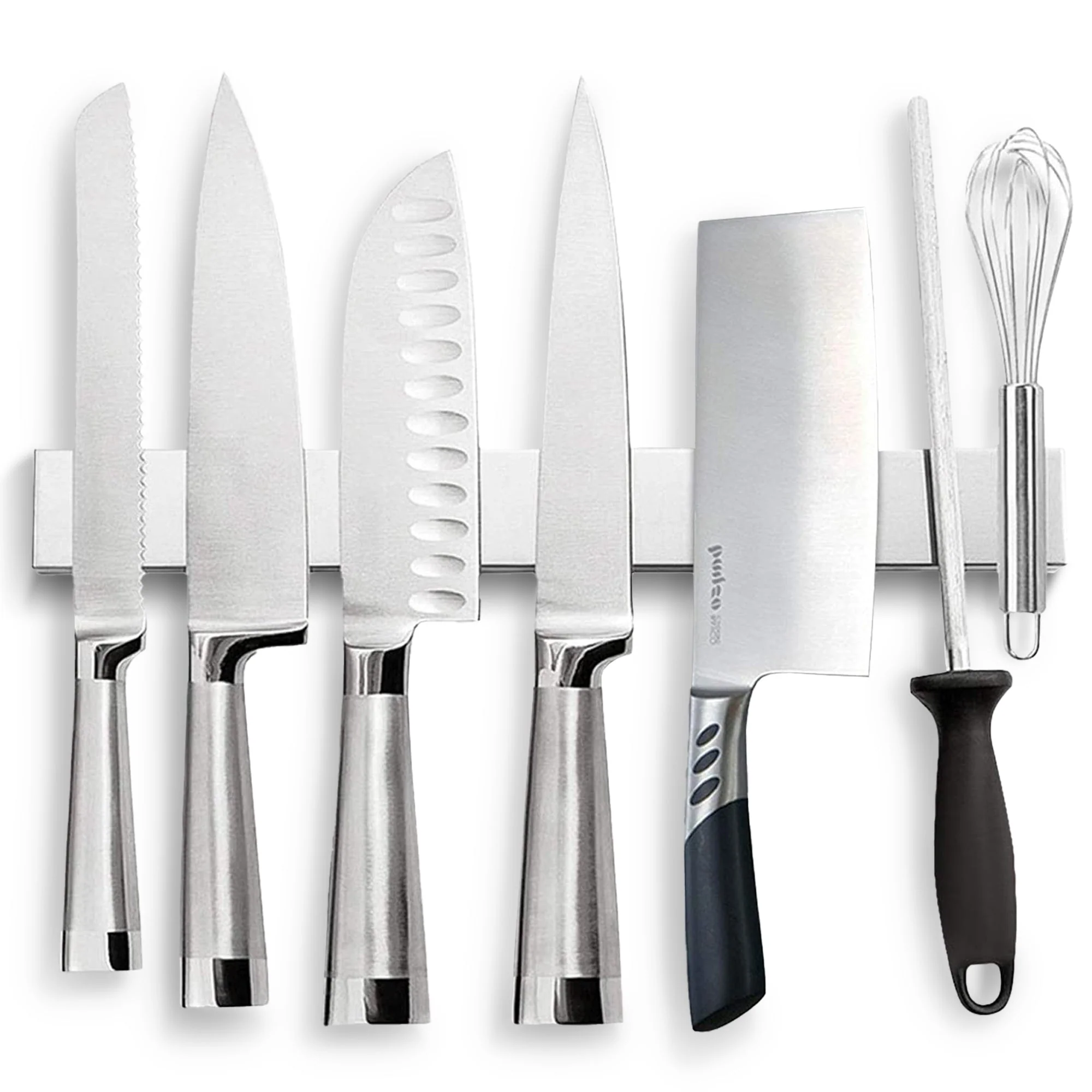 Cheer Collection 16" Stainless Steel Magnetic Knife Holder - Image 2