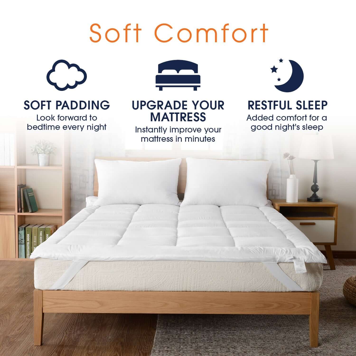 Cheer Collection 180TC Down Alternative Mattress Topper - Assorted Sizes - Image 2