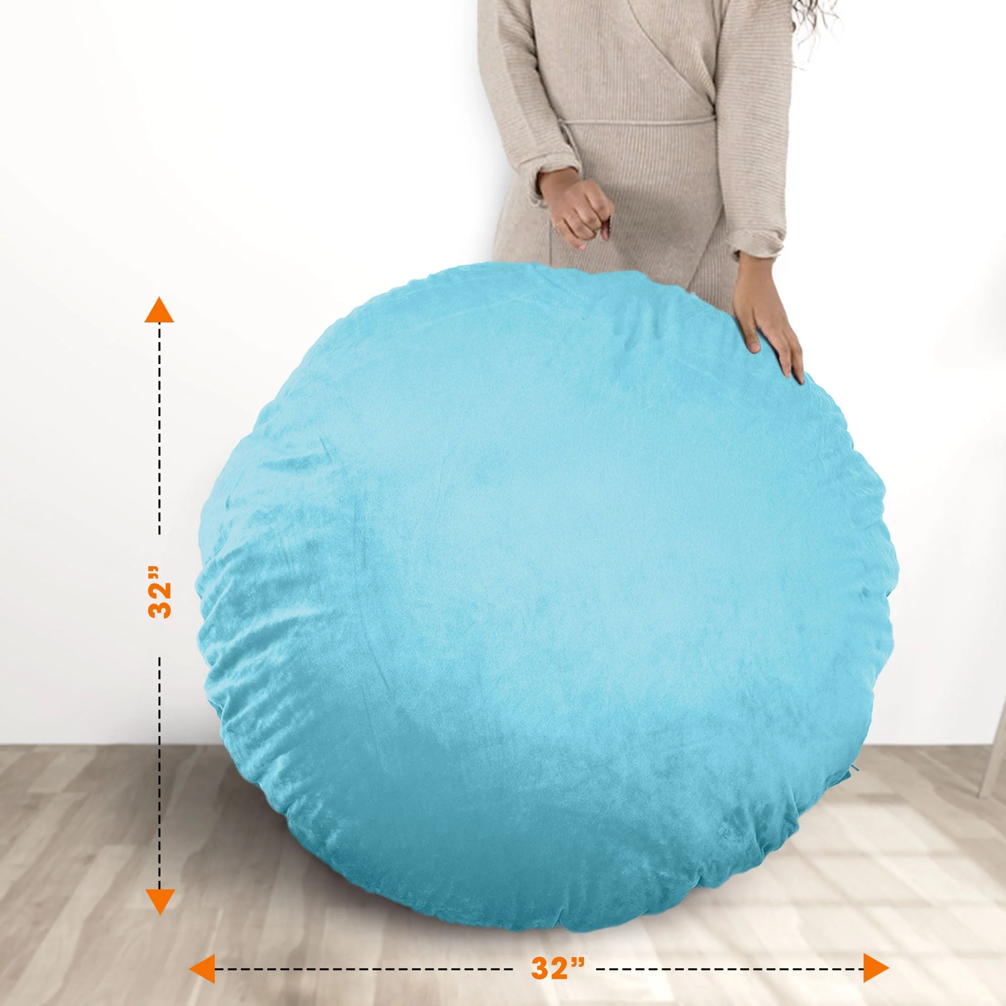 Cheer Collection 32" Round Floor Pillow for Preppy Room Decor - Soft Meditation Yoga Cushion with Insert - Image 29