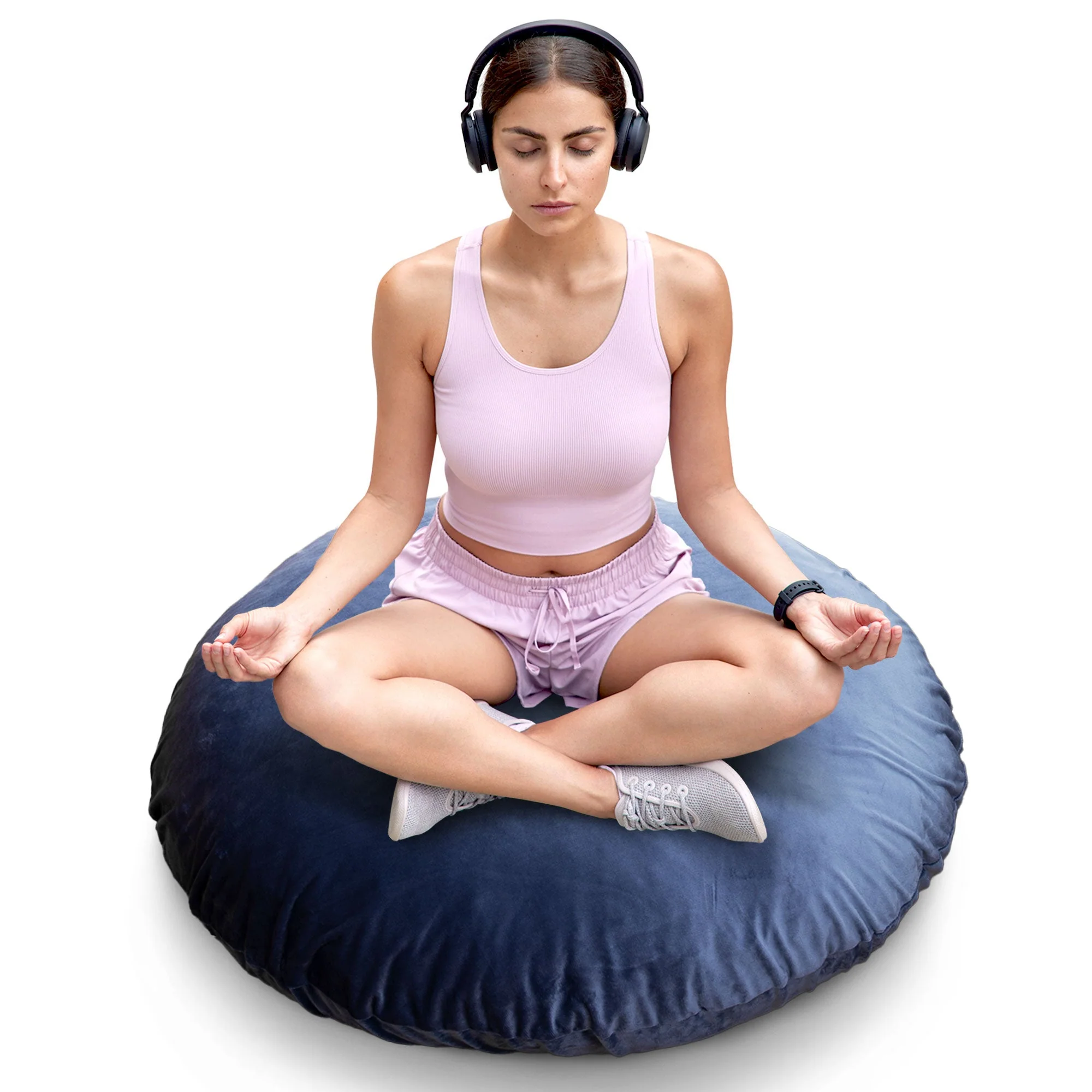 Cheer Collection 32" Round Floor Pillow for Preppy Room Decor - Soft Meditation Yoga Cushion with Insert - Image 45