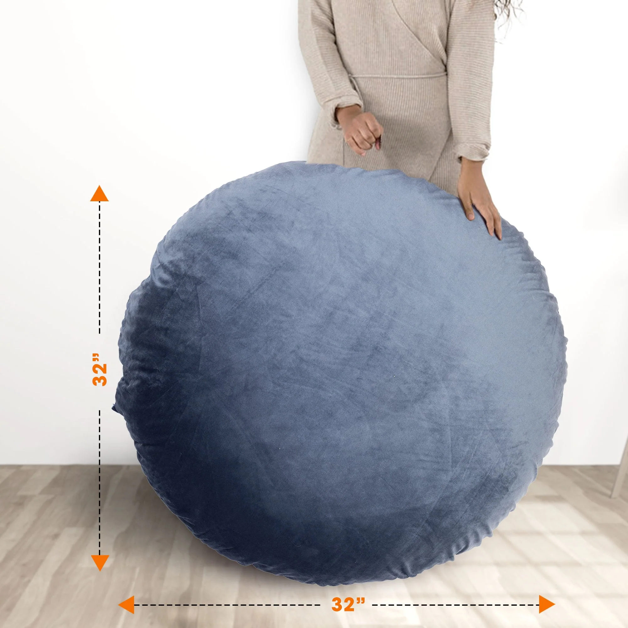 Cheer Collection 32" Round Floor Pillow for Preppy Room Decor - Soft Meditation Yoga Cushion with Insert - Image 51