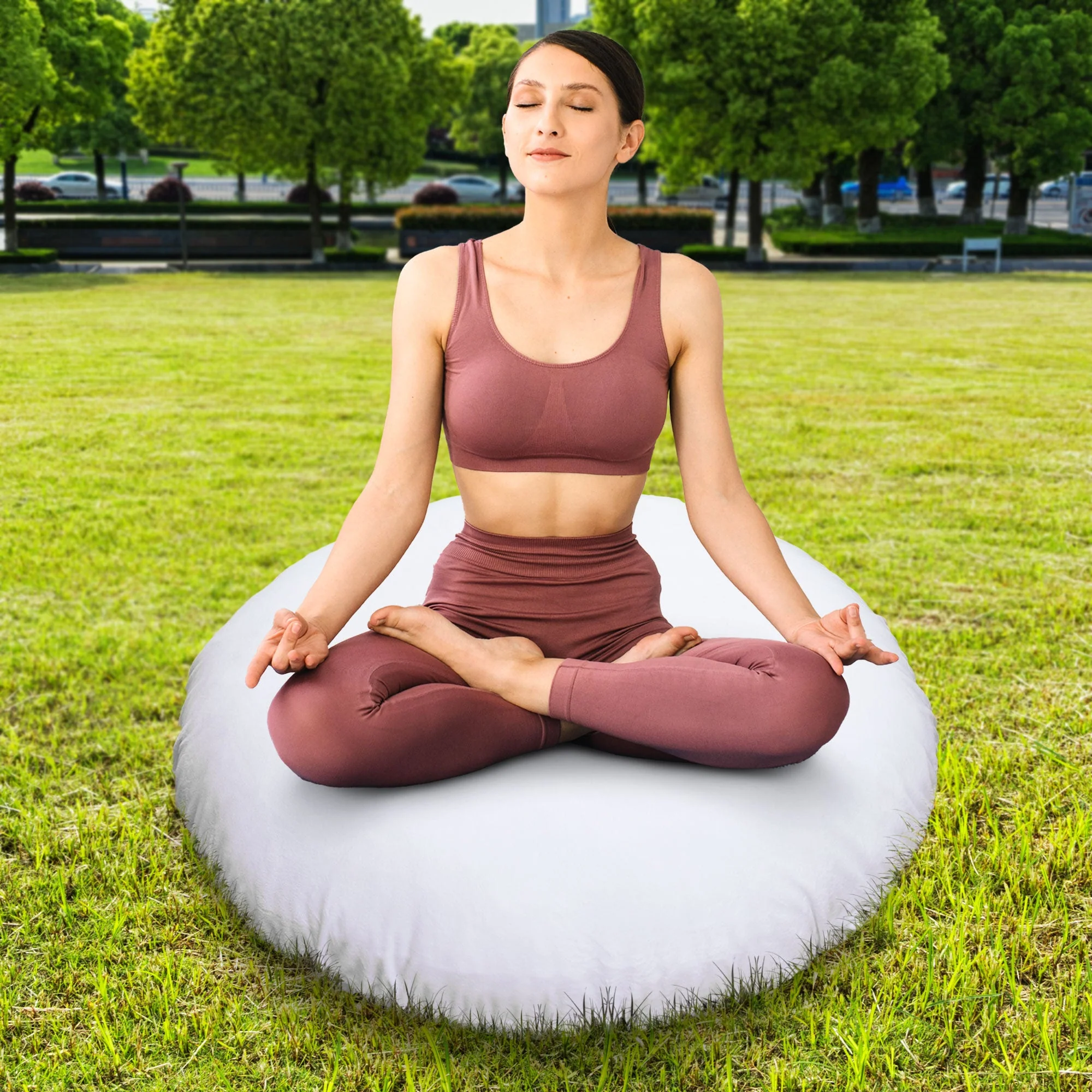Cheer Collection 32" Round Floor Pillow for Preppy Room Decor - Soft Meditation Yoga Cushion with Insert - Image 82