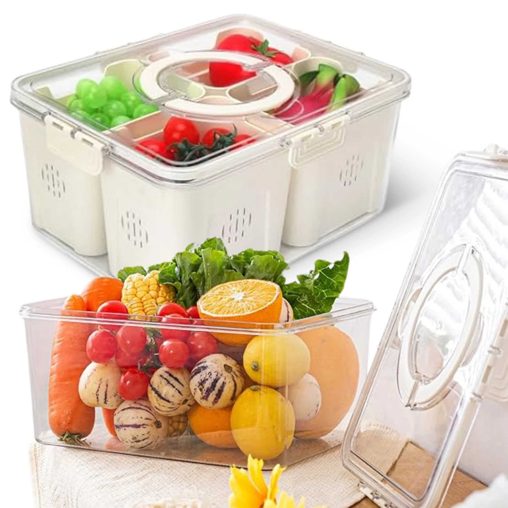 Cheer Collection Airtight Food Storage Container with Multi-Compartment Freshness Lock - Image 2