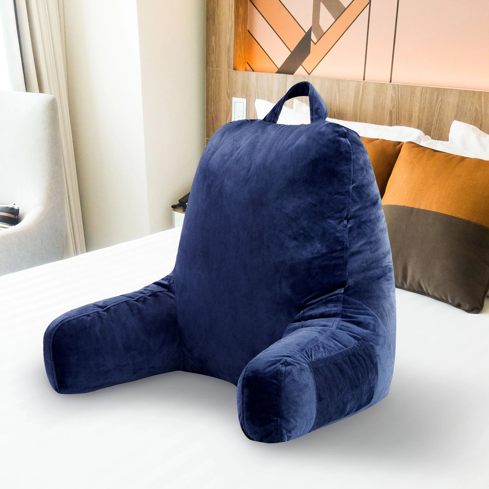 Cheer Collection Backrest Reading Pillow - Plush Fiber Filled TV and Gaming Pillow with Armrest - Image 21