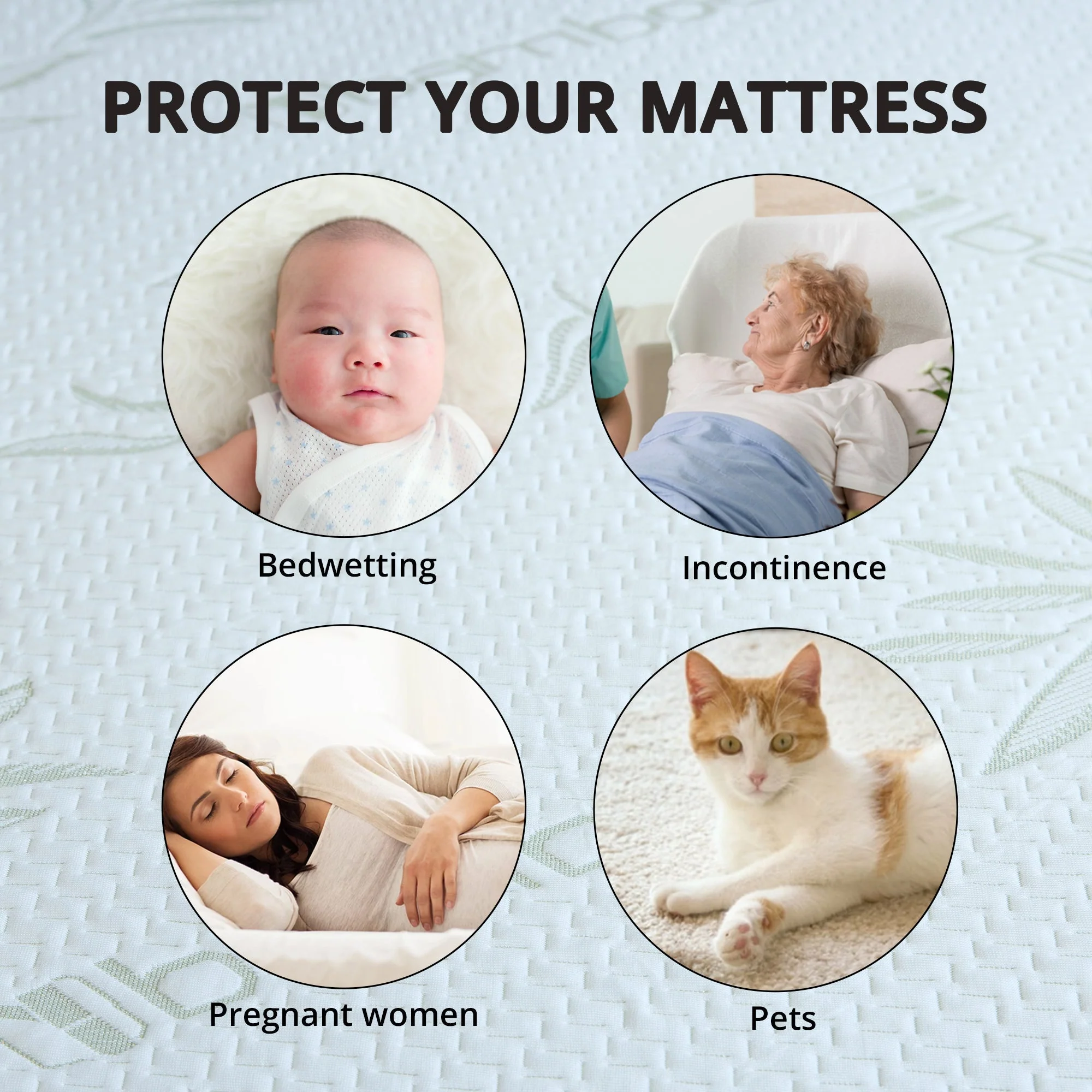 Cheer Collection Bamboo Waterproof Mattress Protector, Full - Image 5