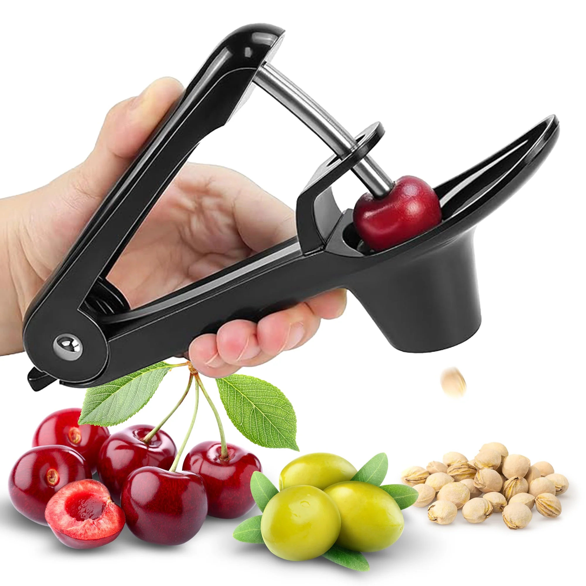Cheer Collection Cherry and Olive Pitter – Effortless, One-Handed Pitting Tool for Cherries, Olives, and More - Image 2