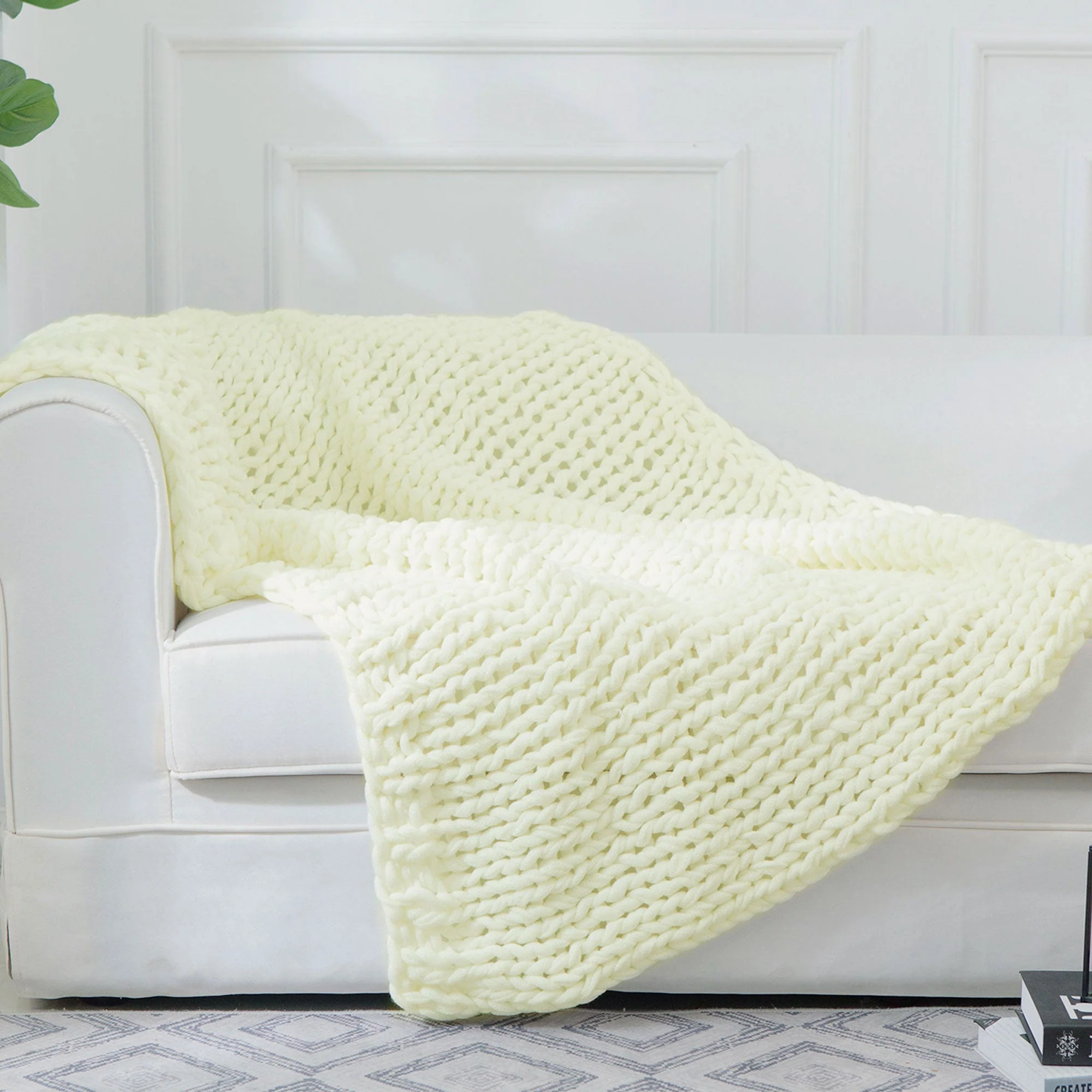 Cheer Collection Chunky Cable Knit Throw Blanket | Ultra Plush and Soft 100% Acrylic Accent Throw - 50 x 60 - Image 25