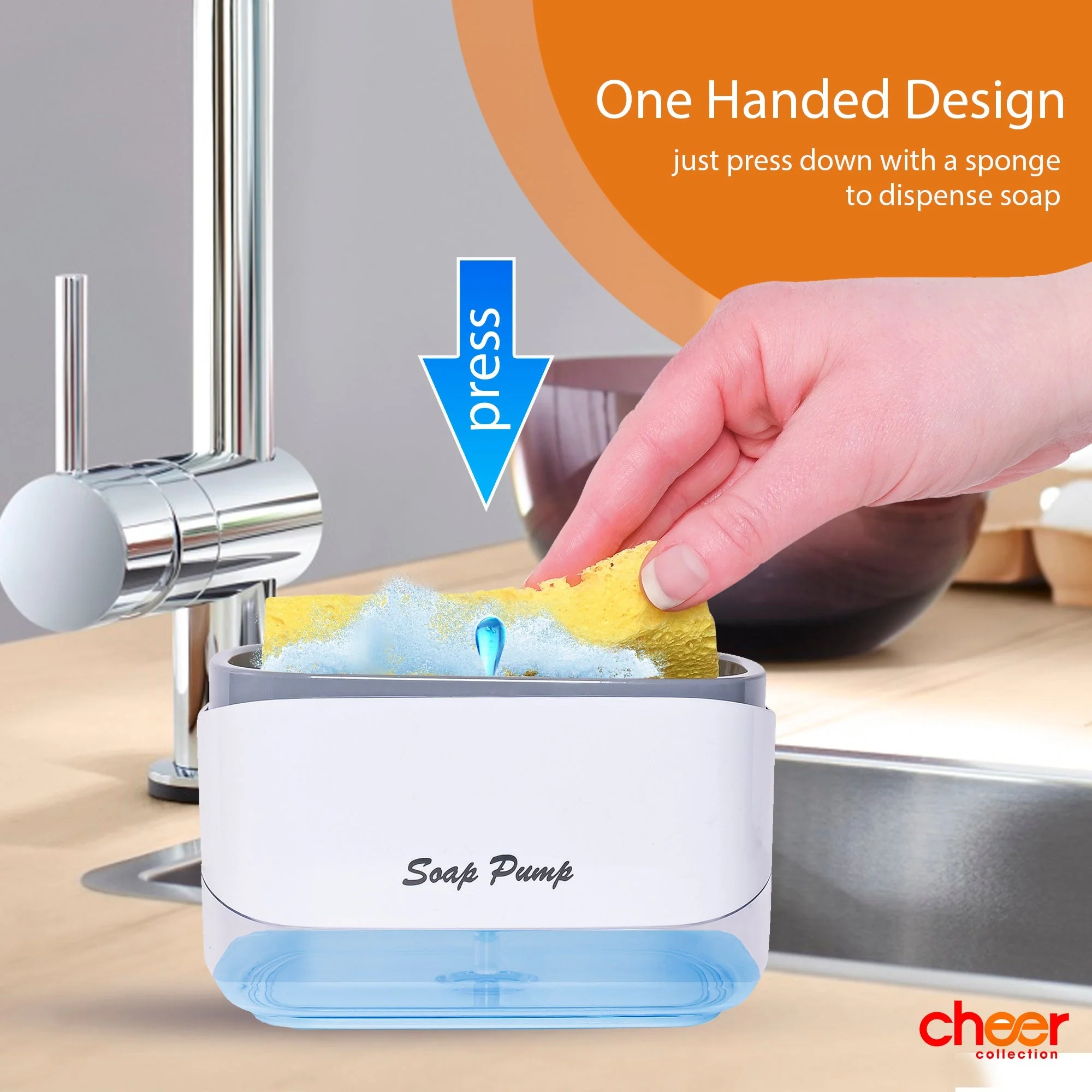 Cheer Collection Dish Soap Dispenser and Sponge Holder - Image 2
