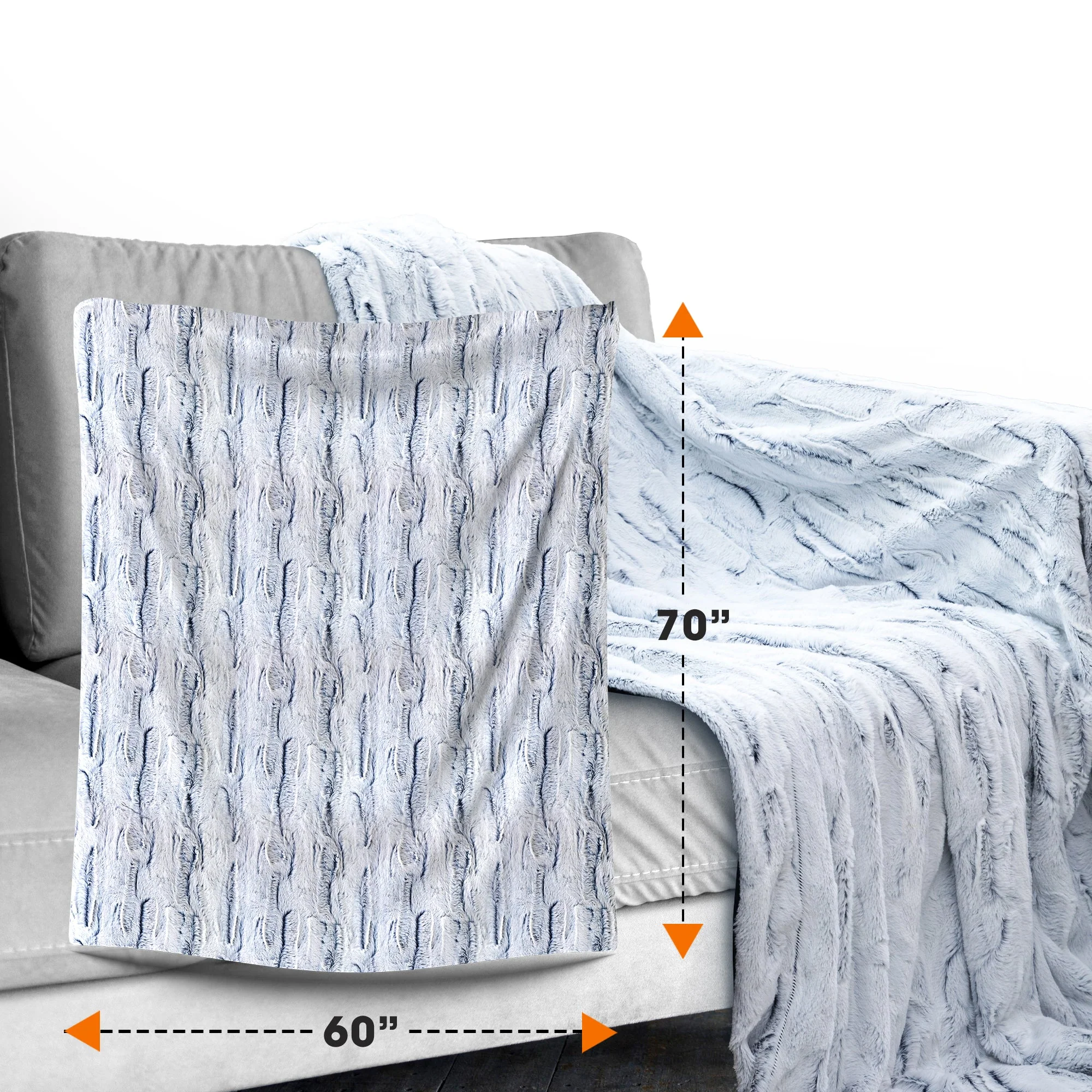 Cheer Collection Embossed Faux Fur Throw Blanket - Ultra Soft Fuzzy Blanket - Image 10