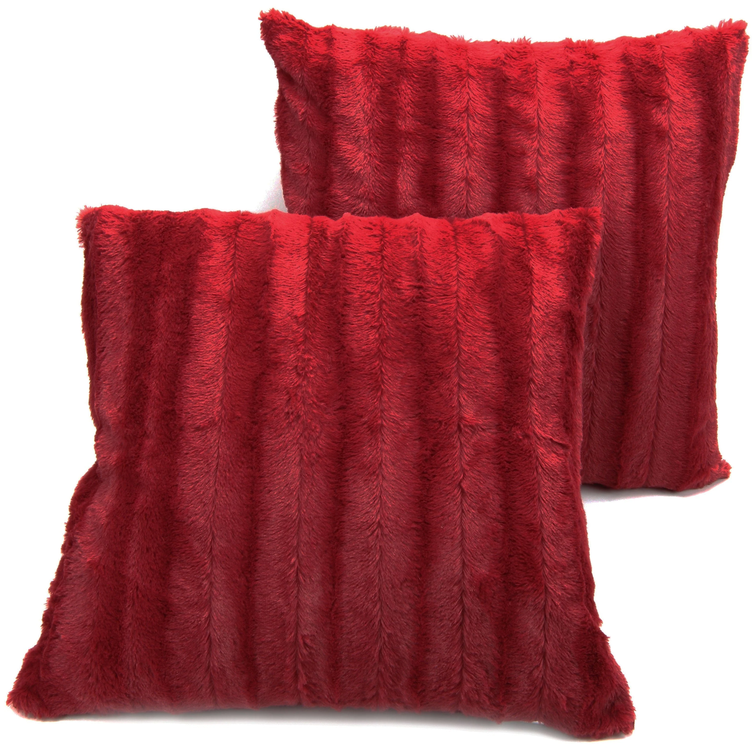 Cheer Collection Faux Fur Square Decorative Pillow 18x18 (Set of 2) - Image 17