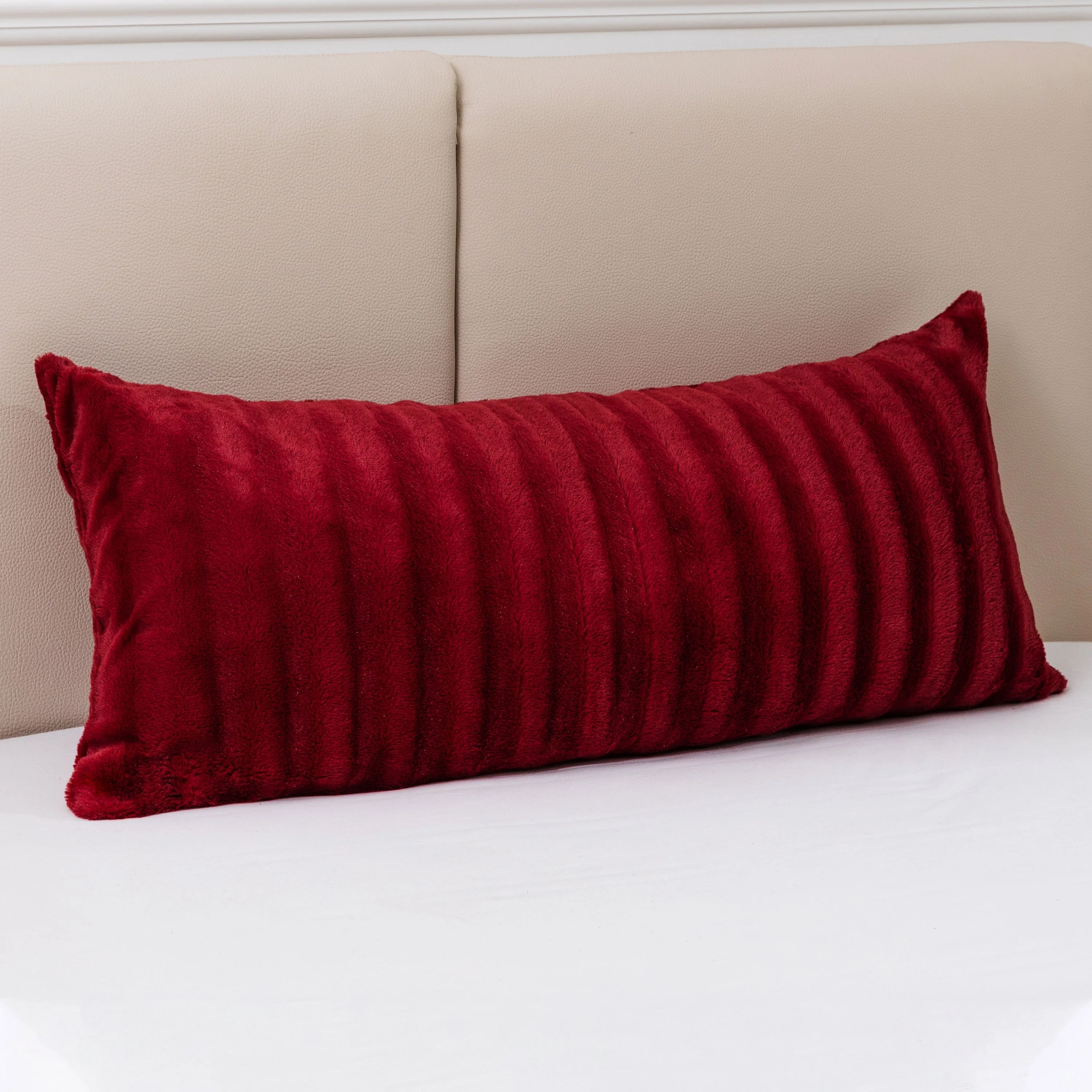 Cheer Collection Faux Fur Throw Pillow - 18" x 40" Long Decorative Body Pillow for Bed or Couch - Image 10