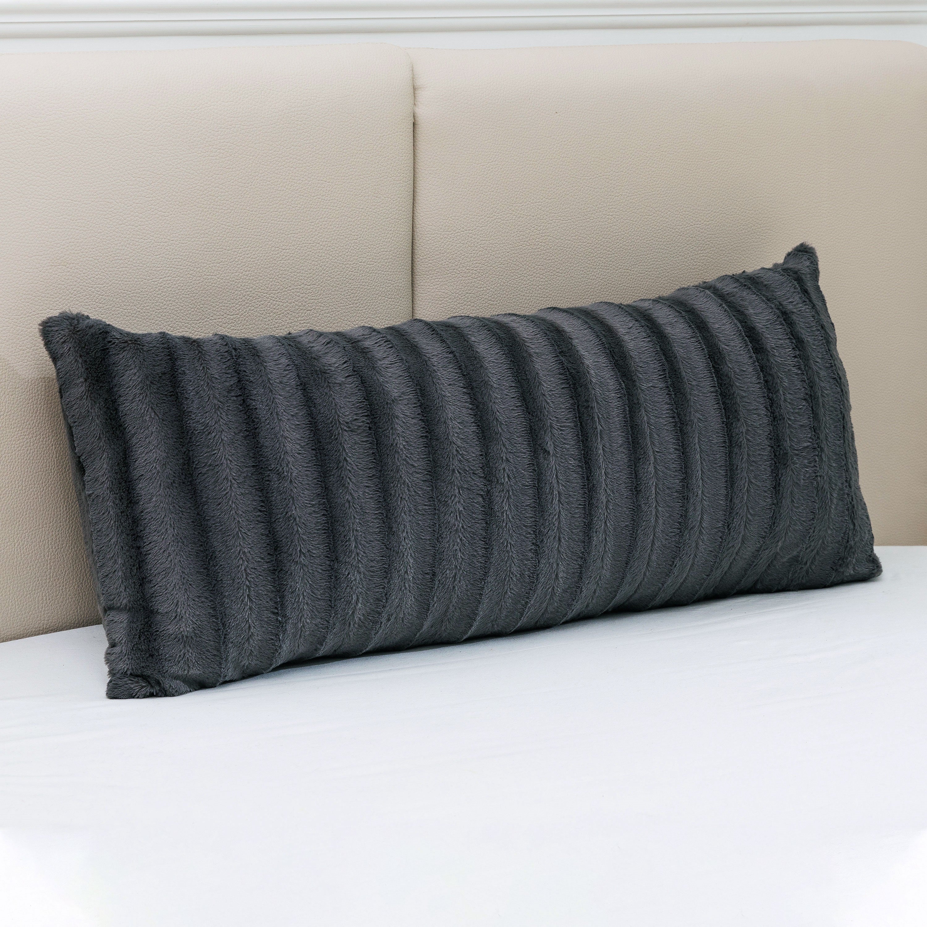 Cheer Collection Faux Fur Throw Pillow - 18" x 40" Long Decorative Body Pillow for Bed or Couch - Image 11