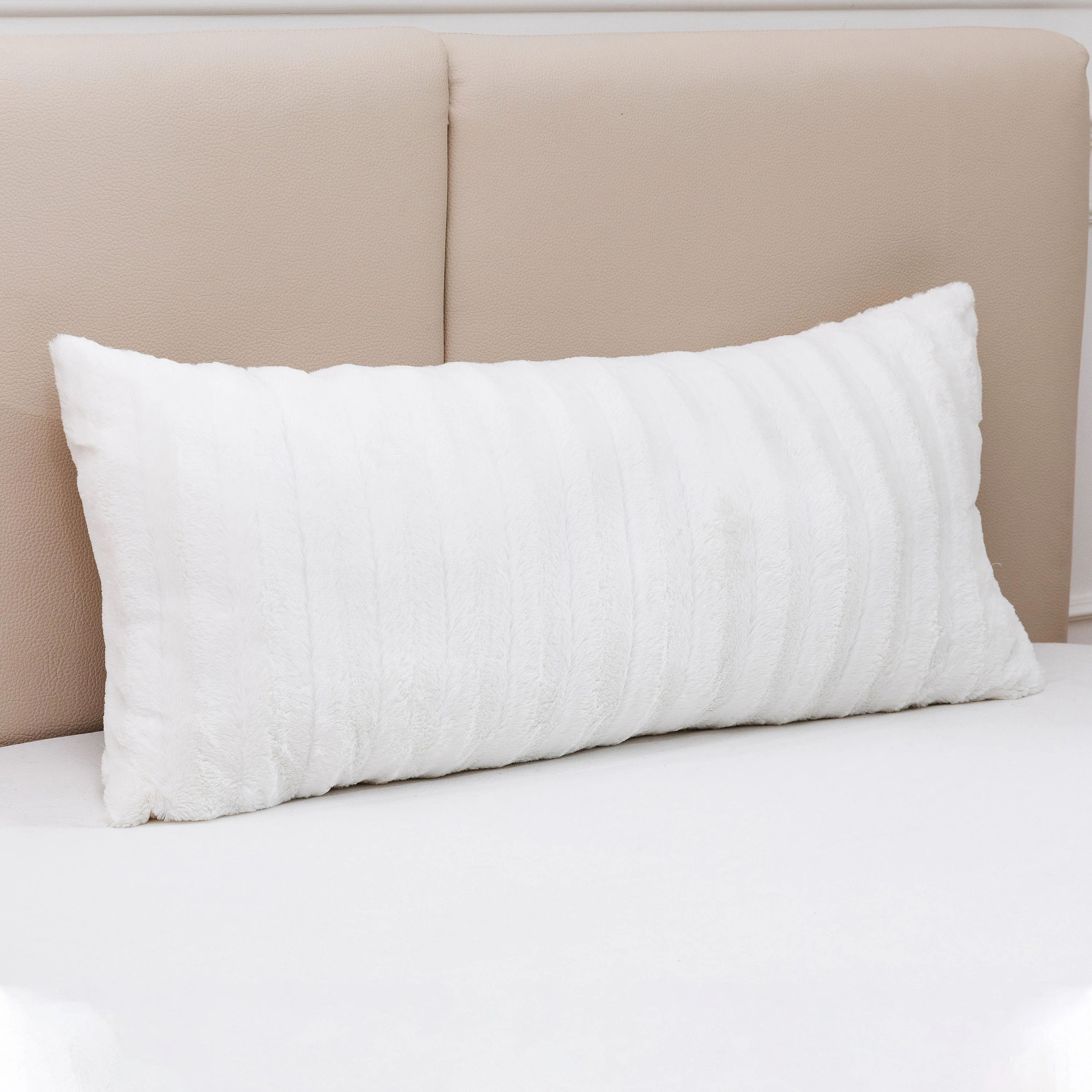 Cheer Collection Faux Fur Throw Pillow - 18" x 40" Long Decorative Body Pillow for Bed or Couch - Image 12
