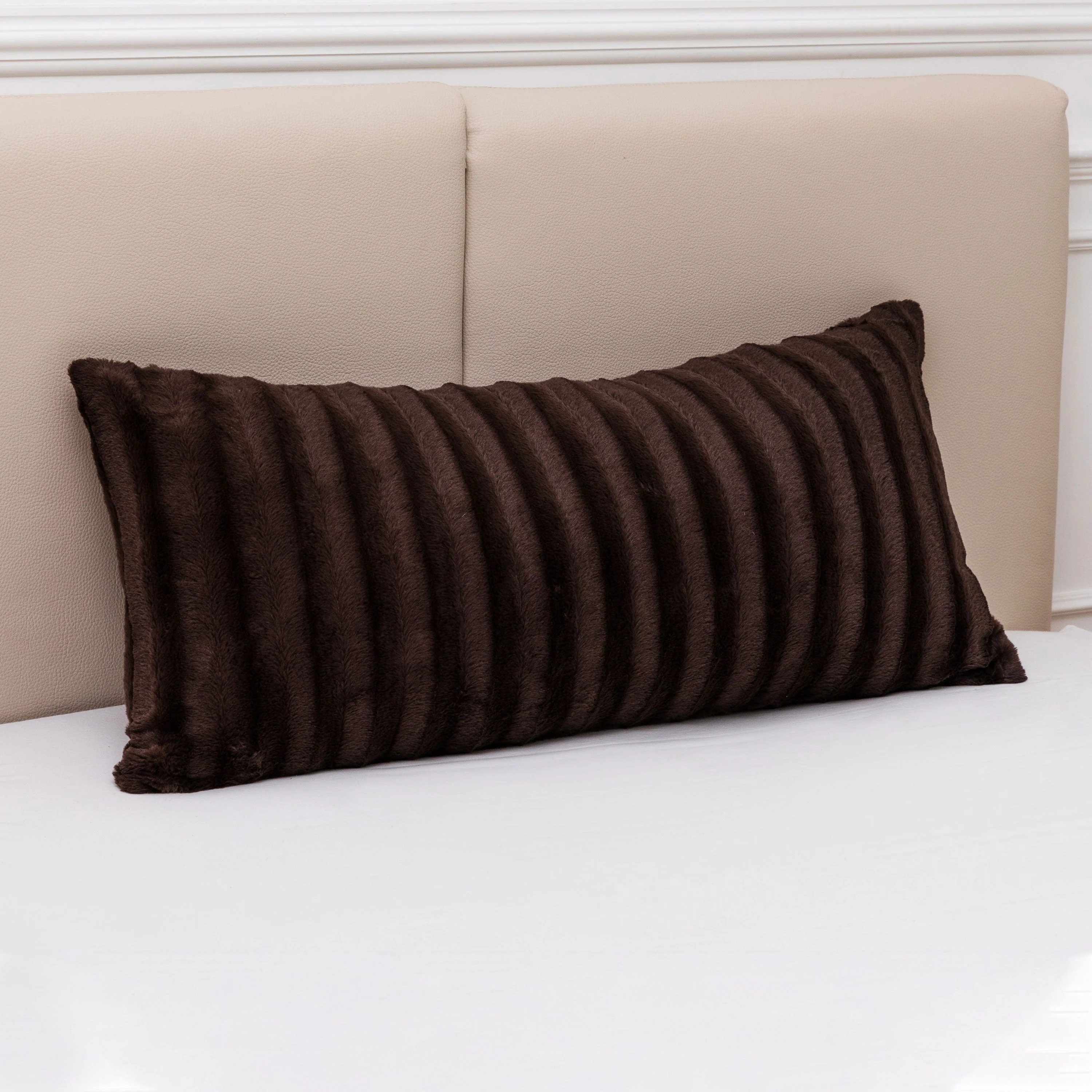 Cheer Collection Faux Fur Throw Pillow - 18" x 40" Long Decorative Body Pillow for Bed or Couch - Image 13