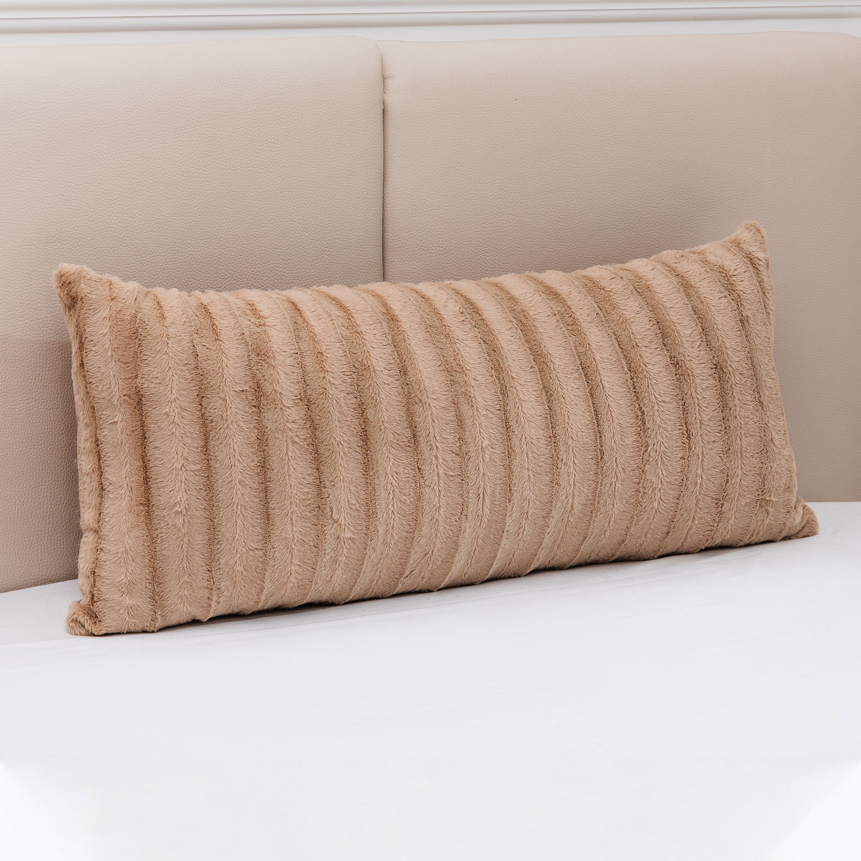 Cheer Collection Faux Fur Throw Pillow - 18" x 40" Long Decorative Body Pillow for Bed or Couch - Image 14
