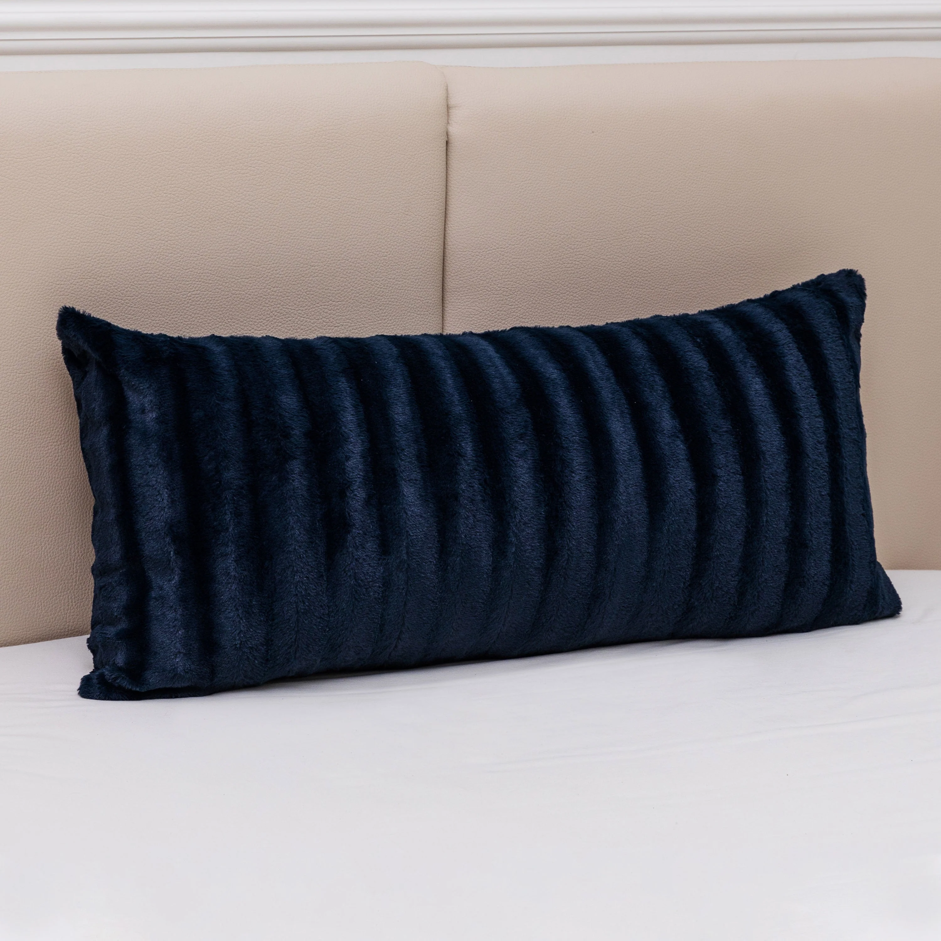Cheer Collection Faux Fur Throw Pillow - 18" x 40" Long Decorative Body Pillow for Bed or Couch - Image 6
