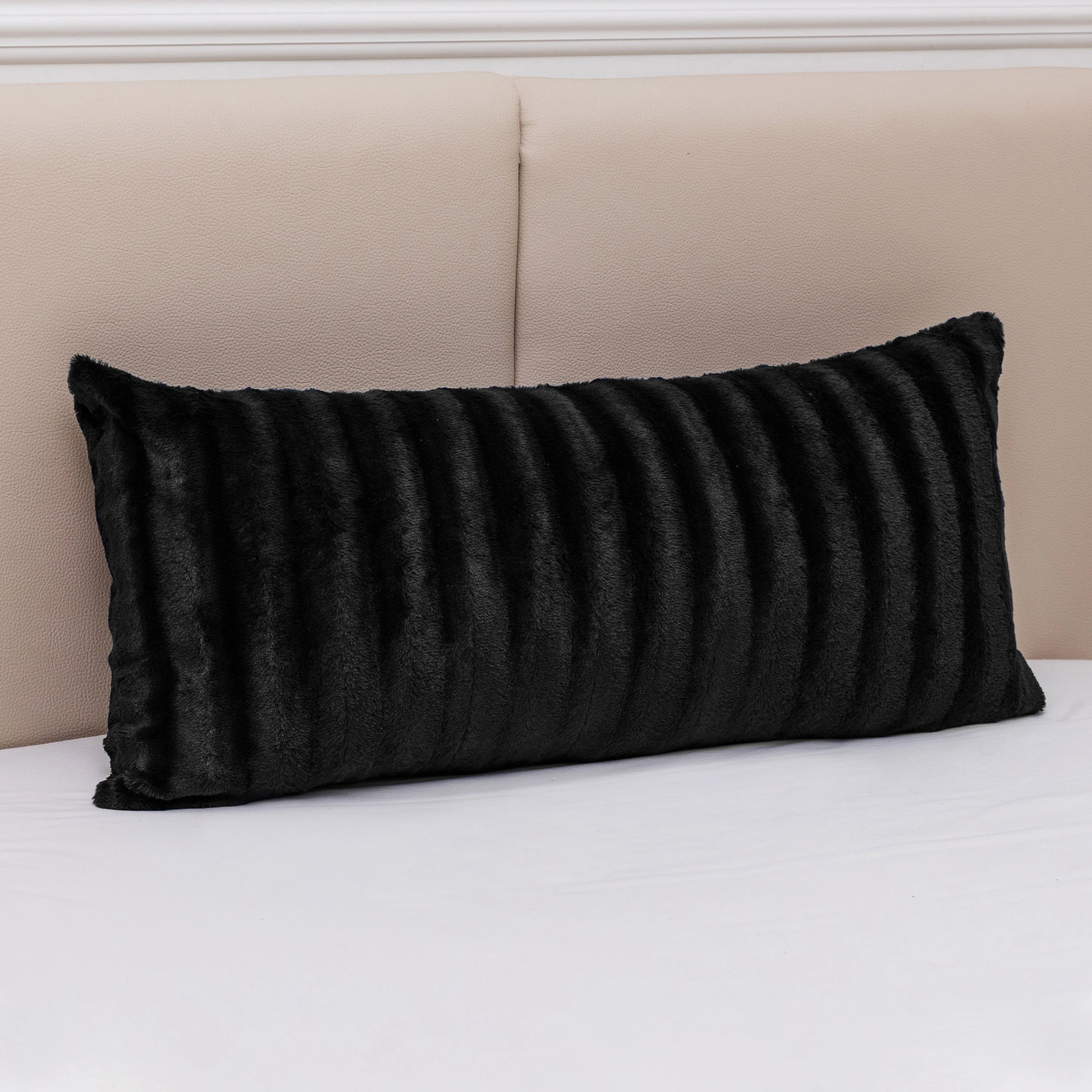 Cheer Collection Faux Fur Throw Pillow - 18" x 40" Long Decorative Body Pillow for Bed or Couch - Image 7