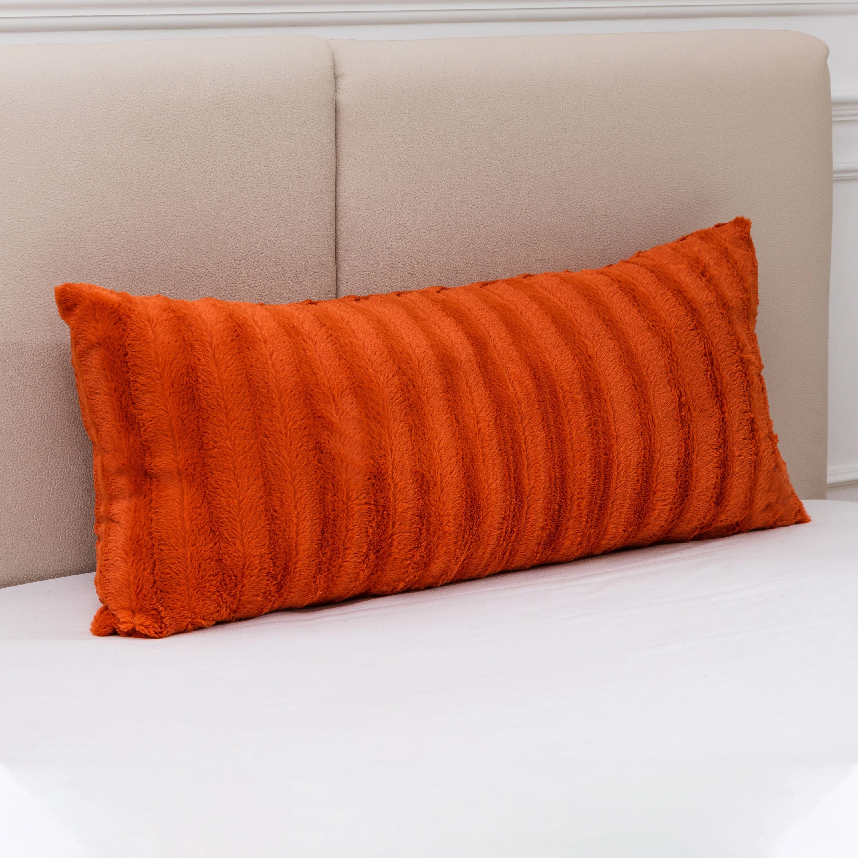 Cheer Collection Faux Fur Throw Pillow - 18" x 40" Long Decorative Body Pillow for Bed or Couch - Image 8