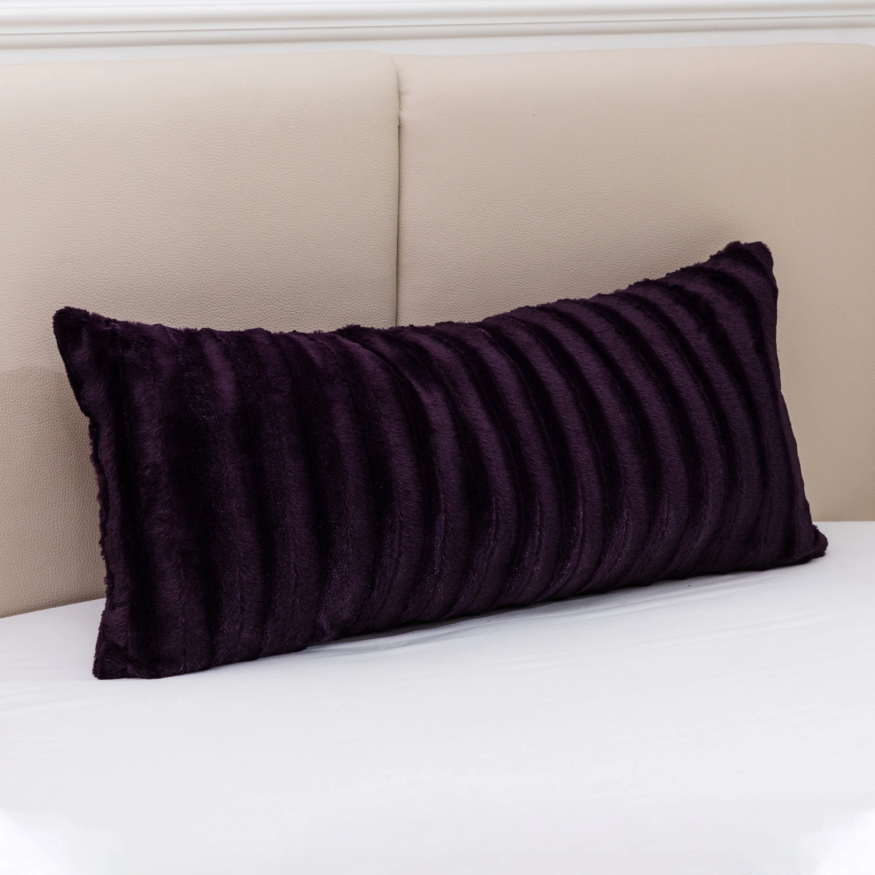 Cheer Collection Faux Fur Throw Pillow - 18" x 40" Long Decorative Body Pillow for Bed or Couch - Image 9