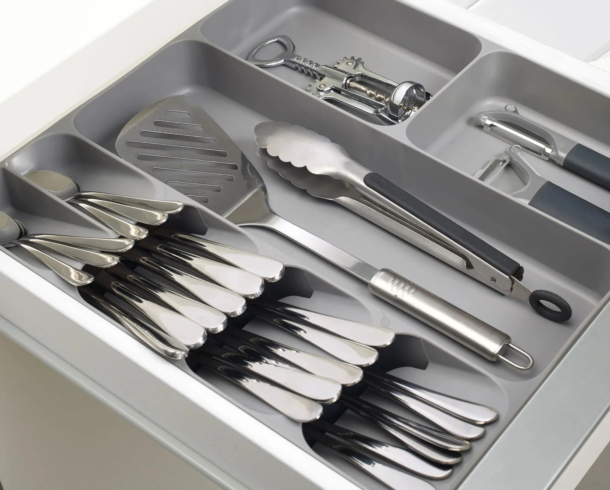 Cheer Collection Kitchen Drawer Cutlery Organizer - Large Space Saving Tray for Flatware and Silverware - Image 2