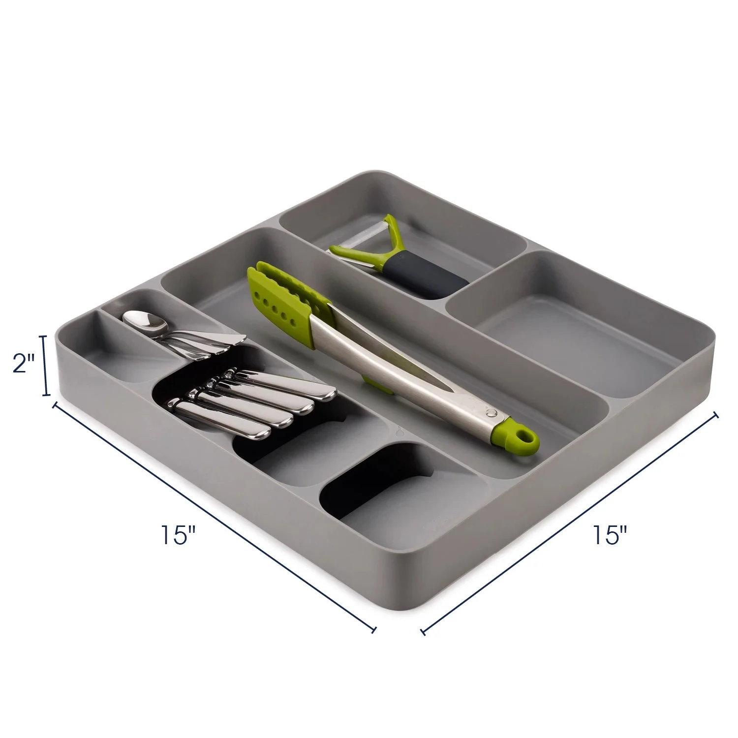 Cheer Collection Kitchen Drawer Cutlery Organizer - Large Space Saving Tray for Flatware and Silverware - Image 4