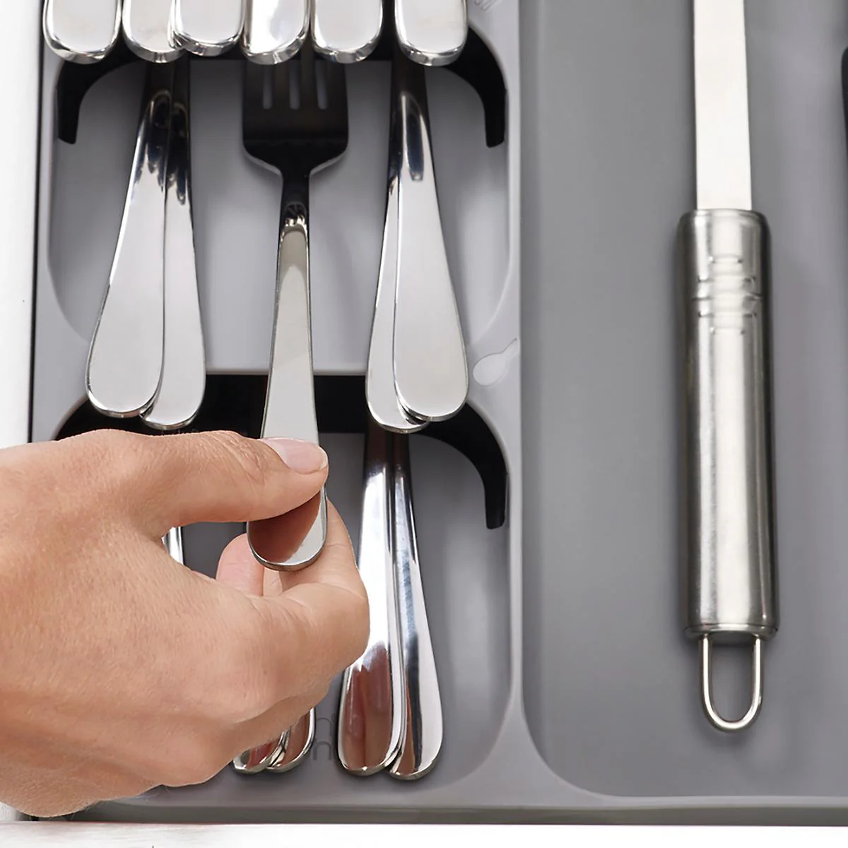 Cheer Collection Kitchen Drawer Cutlery Organizer - Large Space Saving Tray for Flatware and Silverware - Image 5