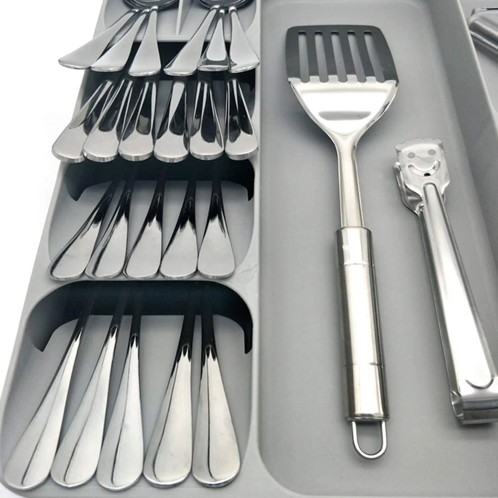 Cheer Collection Kitchen Drawer Cutlery Organizer - Large Space Saving Tray for Flatware and Silverware - Image 6