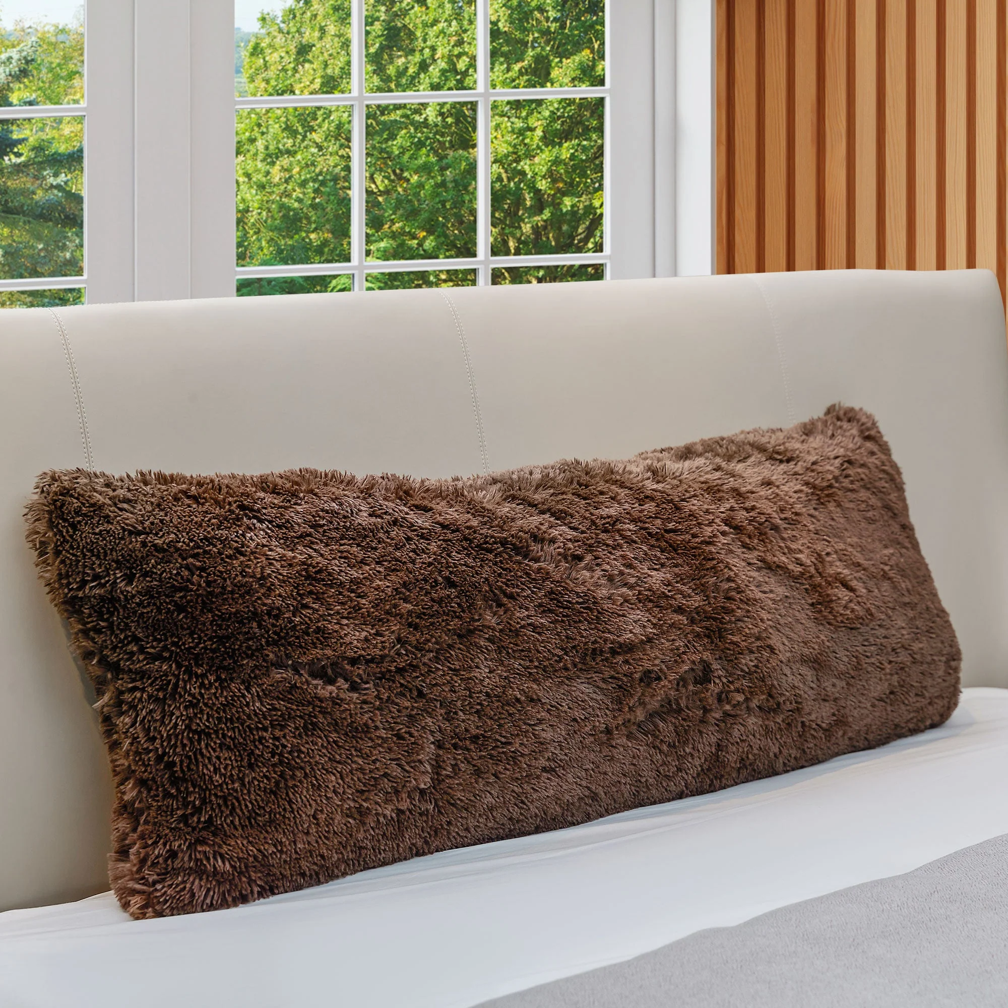 Cheer Collection Long Hair Shaggy Body Pillow 20" x 54" - Image 13