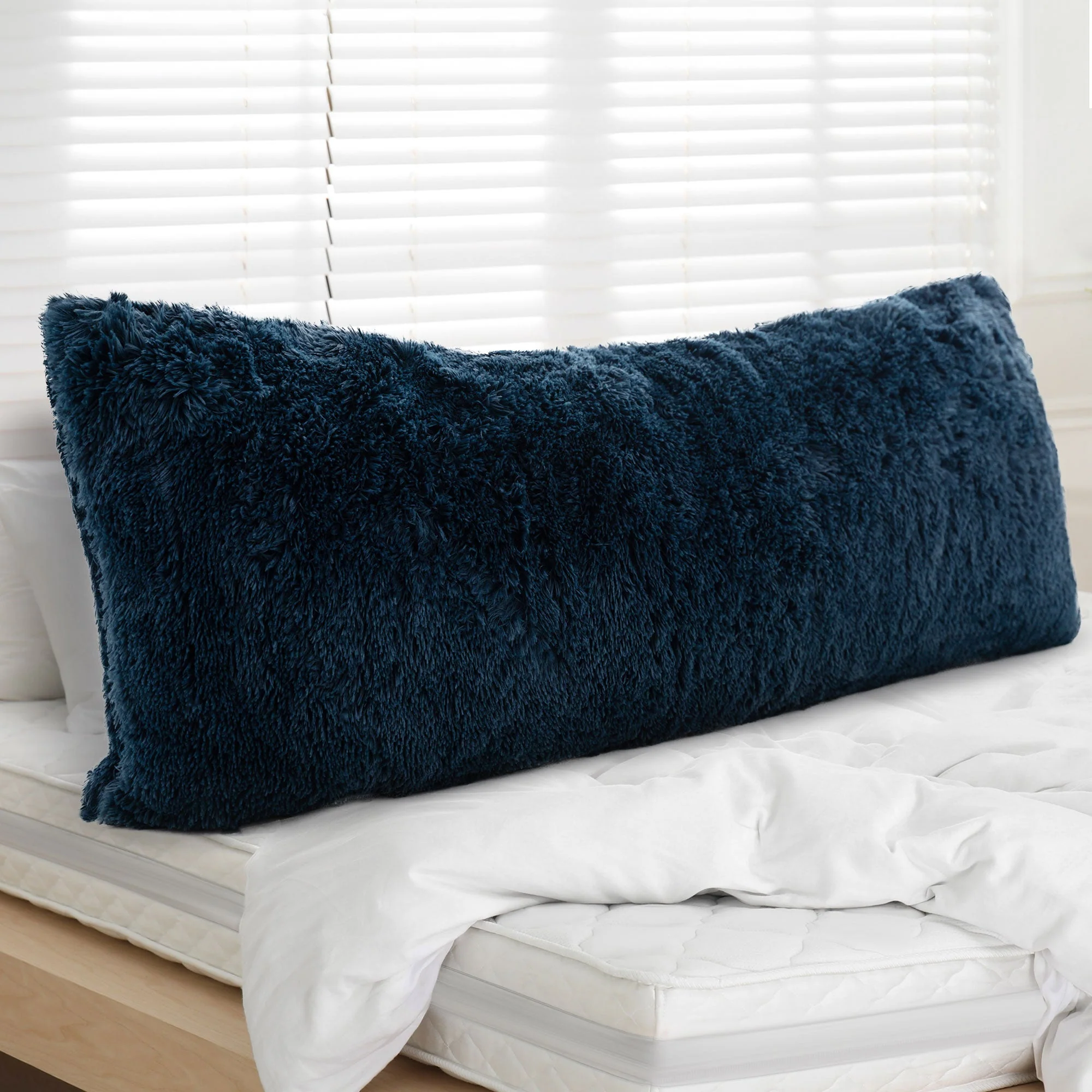 Cheer Collection Long Hair Shaggy Body Pillow 20" x 54" - Image 40