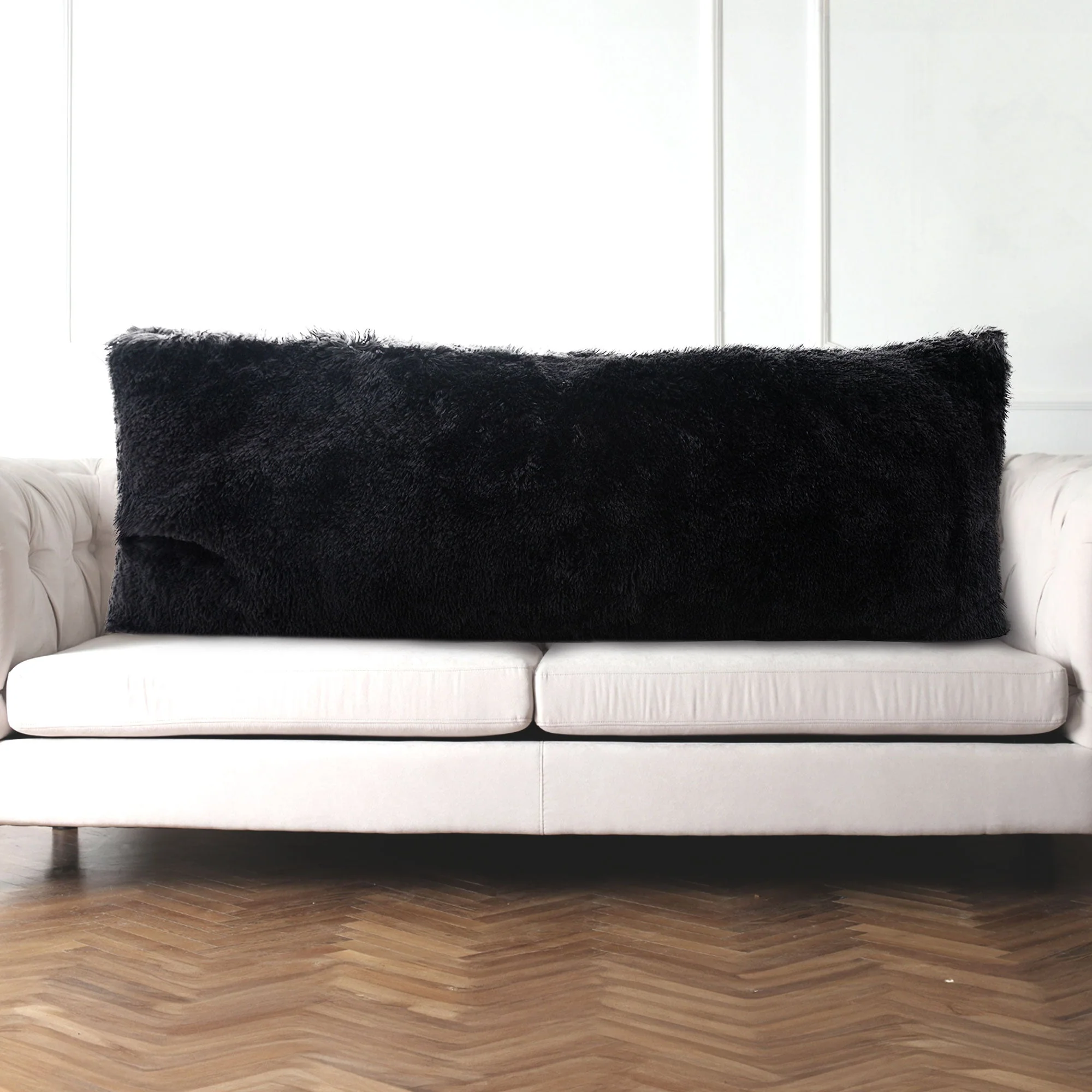 Cheer Collection Long Hair Shaggy Body Pillow 20" x 54" - Image 5