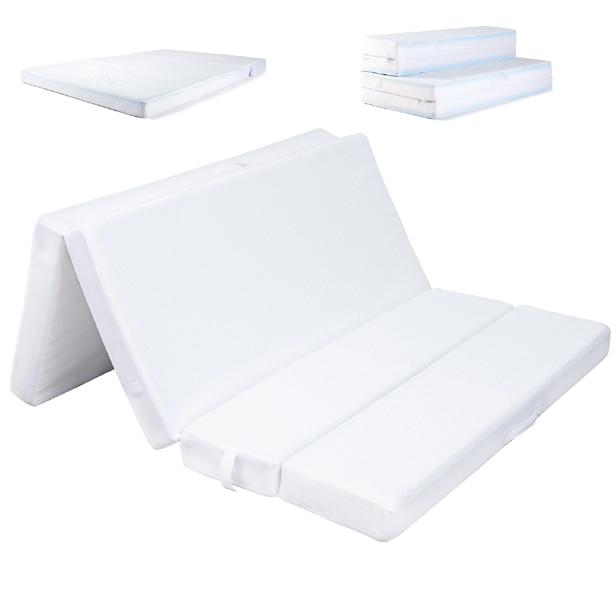 Cheer Collection Memory Foam Folding Mattress, Four Fold Convertible Sofa Bed Couch, 4" Thick Gel Infused Foam Folding Bed Sofa for Guests - Image 10