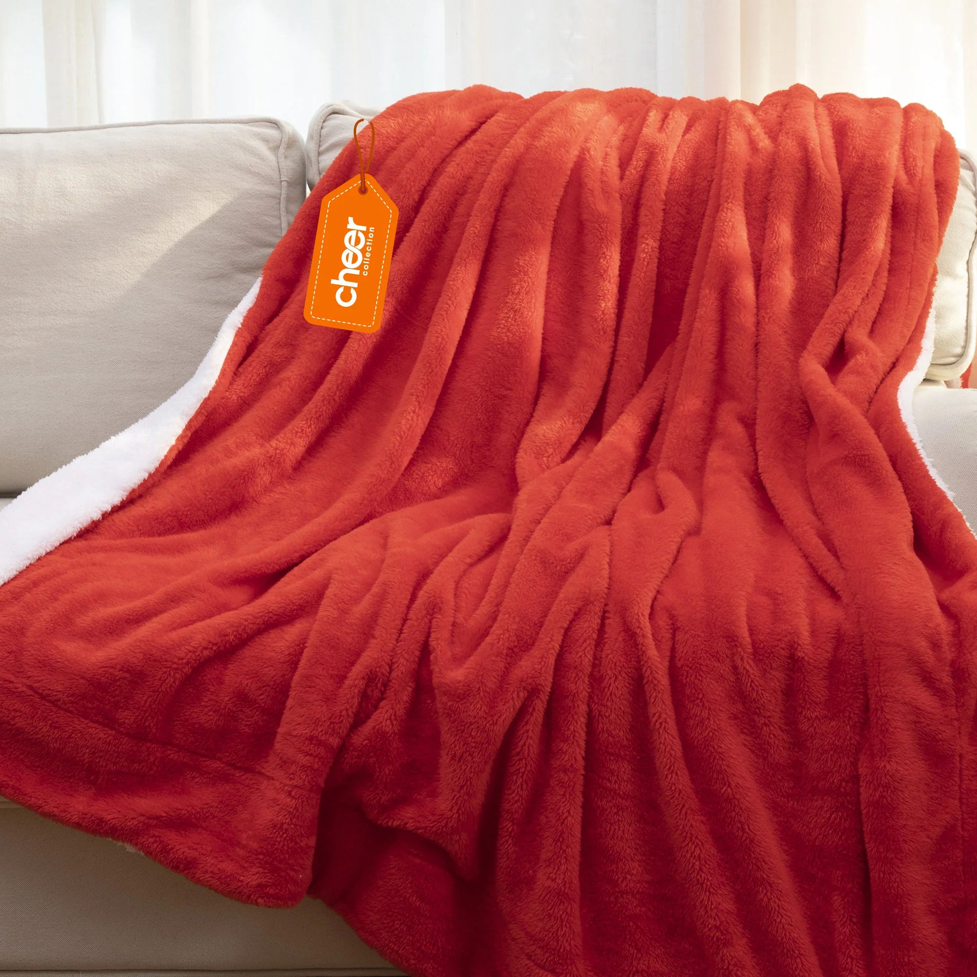 Cheer Collection Microsherpa Throw Blanket - Luxury Soft Velvet, Elegant Decorated, Stylish Accent Blanket - Image 10