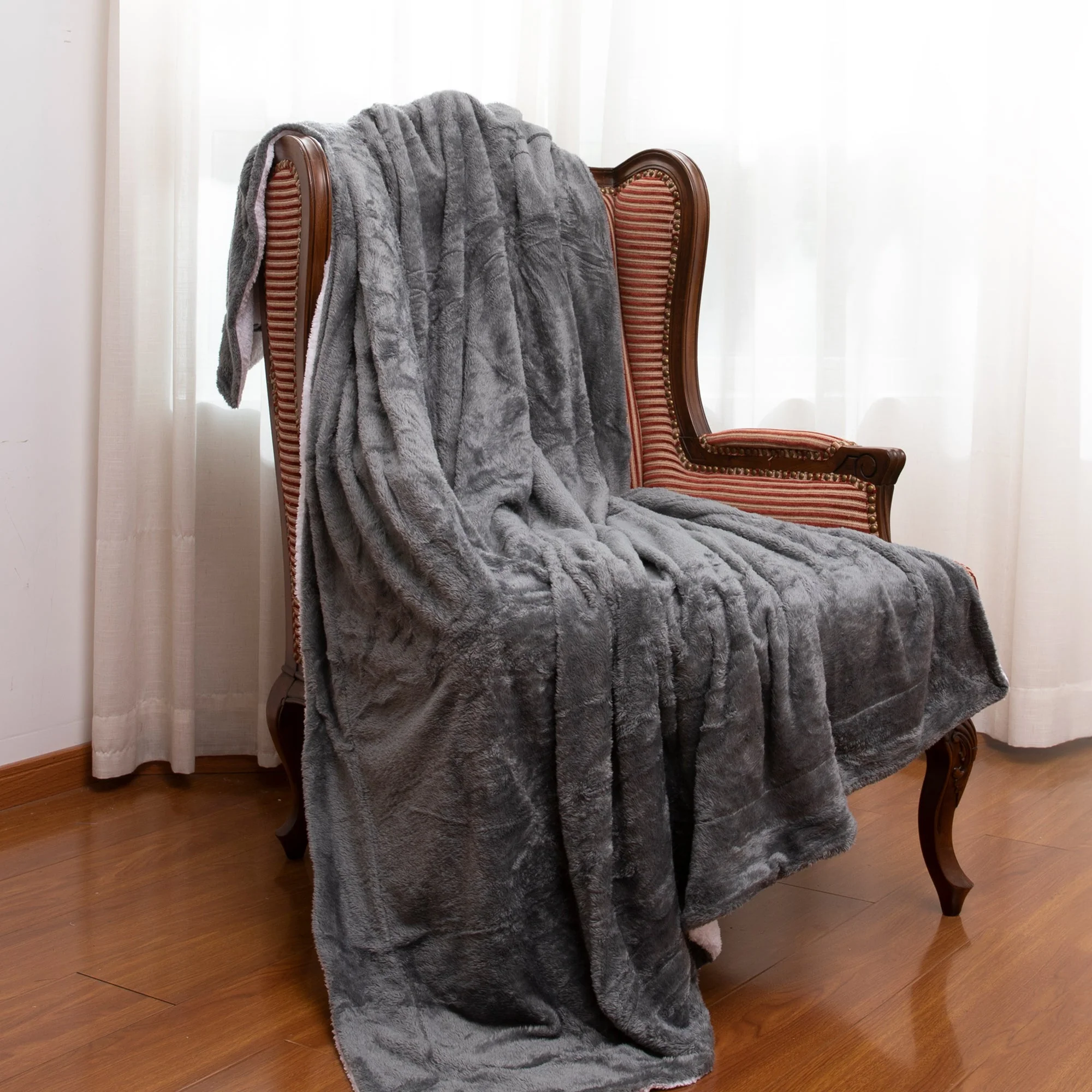 Cheer Collection Microsherpa Throw Blanket - Luxury Soft Velvet, Elegant Decorated, Stylish Accent Blanket - Image 19