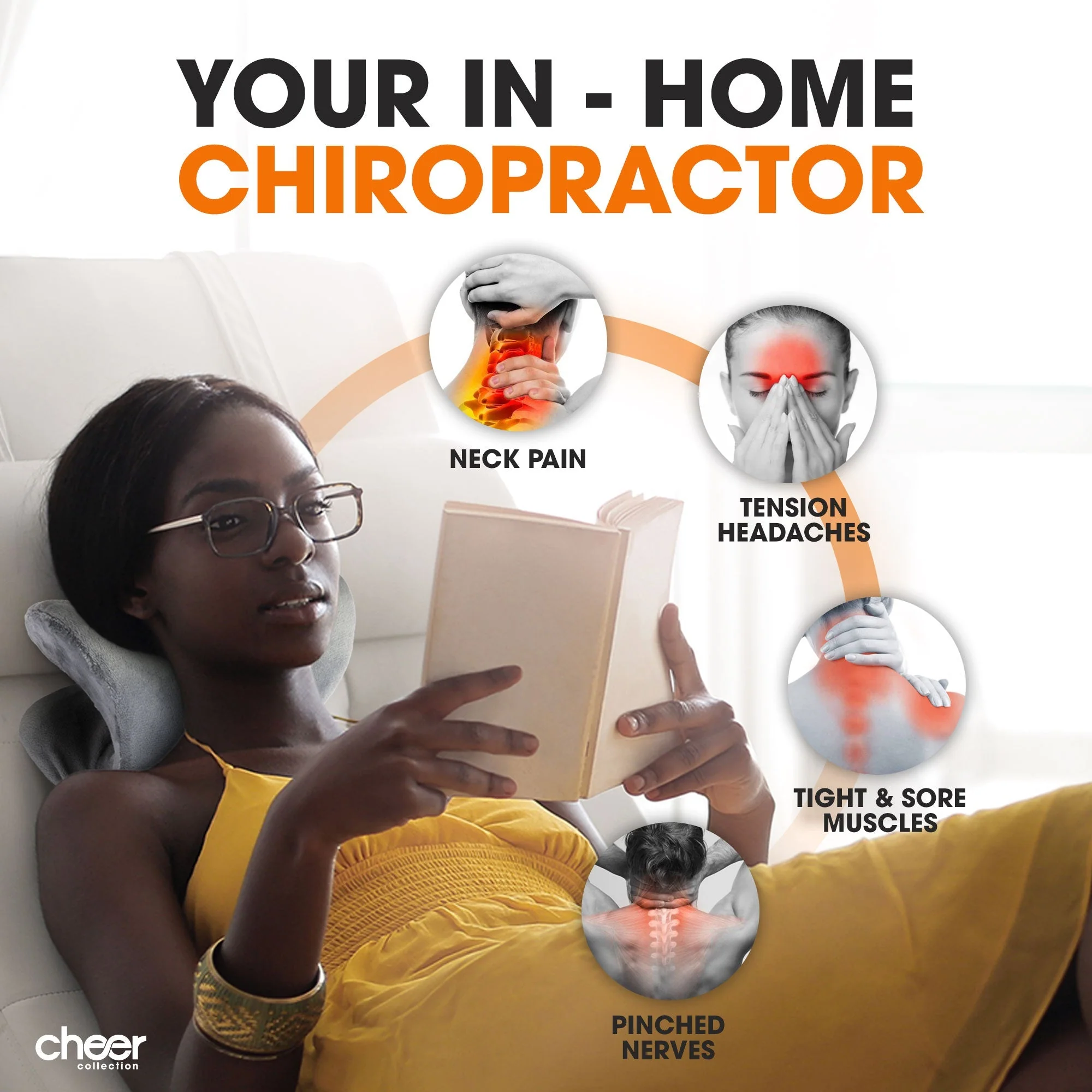 Cheer Collection Neck and Shoulder Relaxer with Washable Cover - Neck Stretcher Shoulder Pain Relief - Image 4
