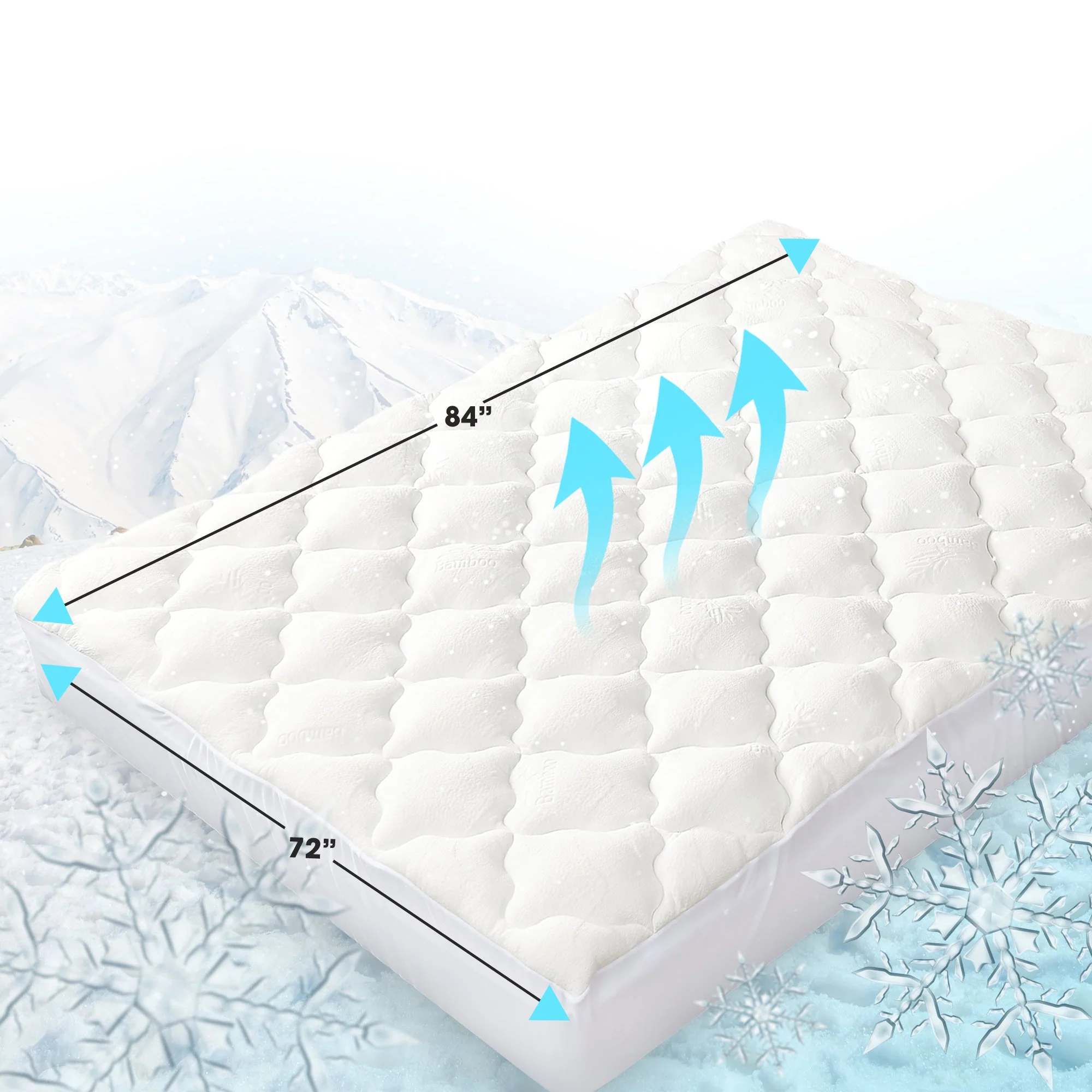 Cheer Collection Plush Bamboo Mattress Topper - Assorted Sizes - Image 27