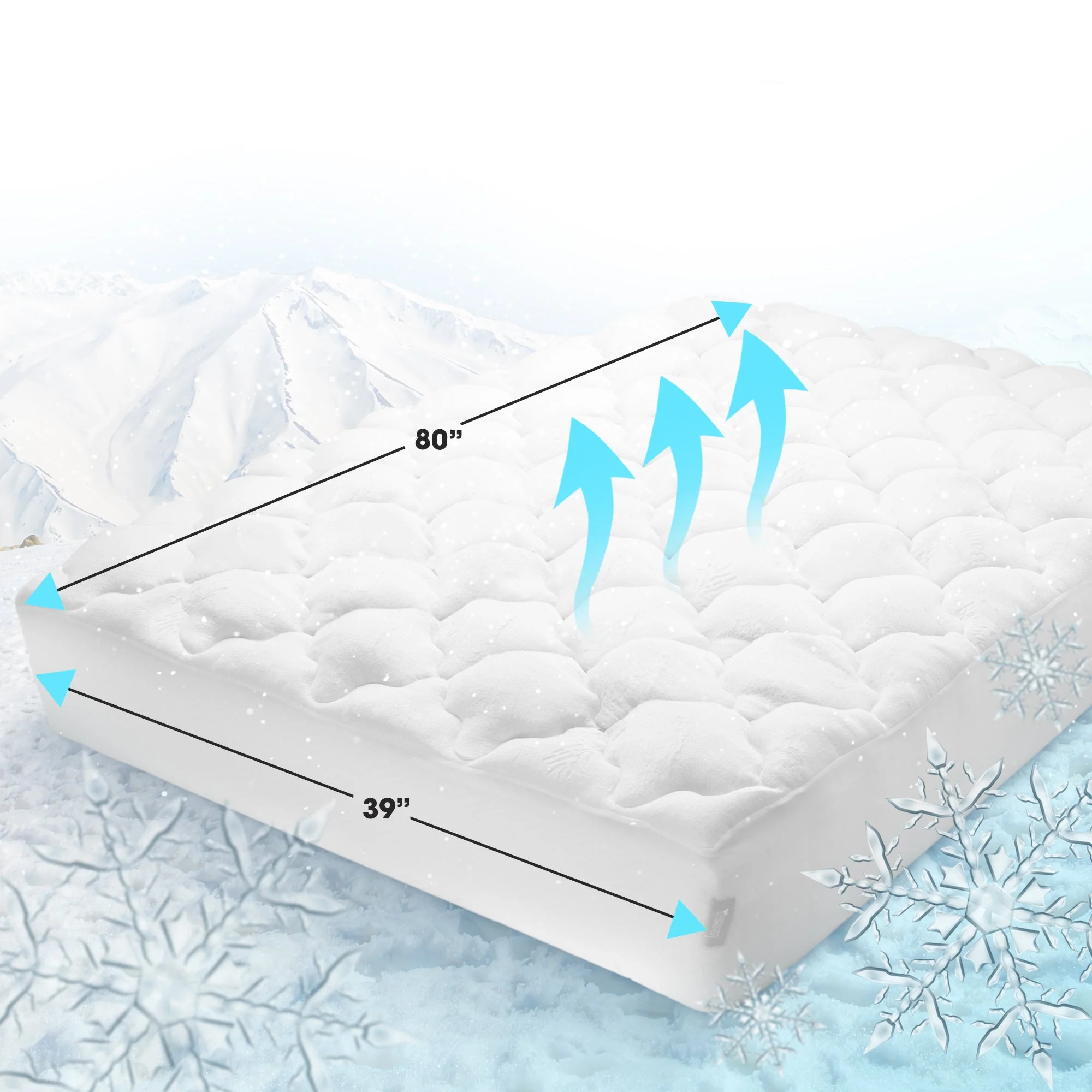 Cheer Collection Plush Bamboo Mattress Topper - Assorted Sizes - Image 9