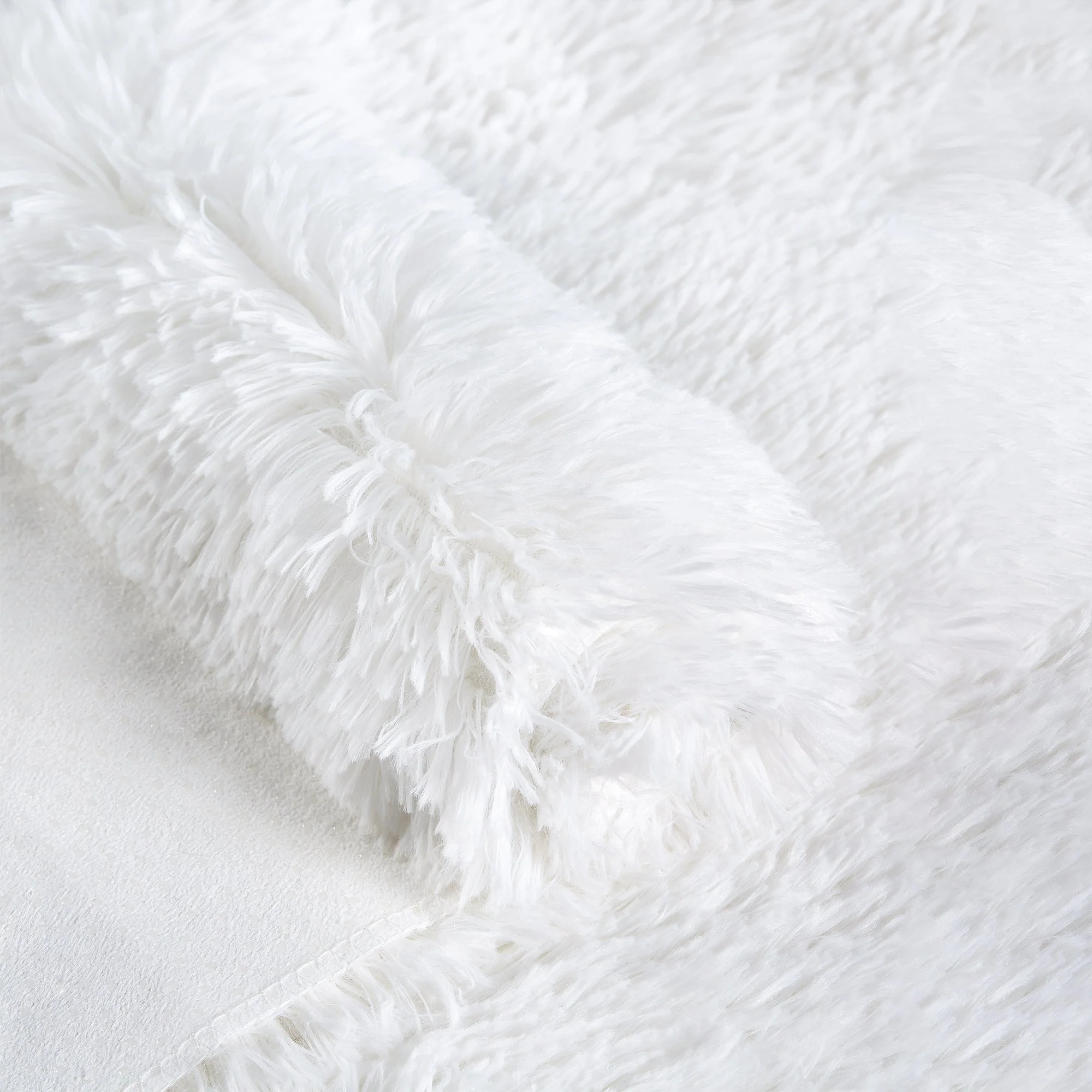 Cheer Collection Plush Shaggy Hair Area Rug - Anti Slip Bottom - Fuzzy Rug 24" x 34" - White - Image 7