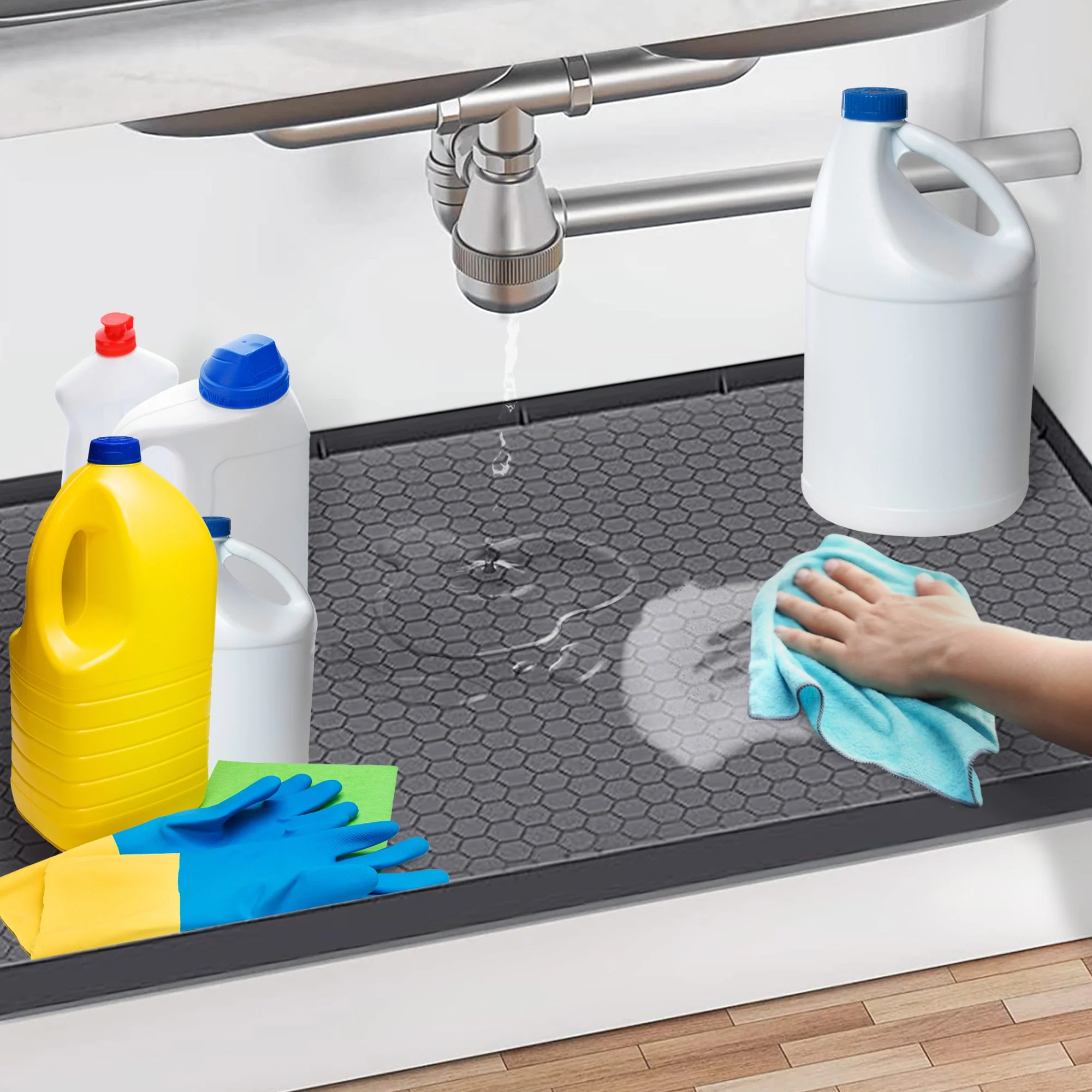 Cheer Collection Premium Silicone Undersink Mat – Waterproof, Non-Slip, Drainage Design - Image 9