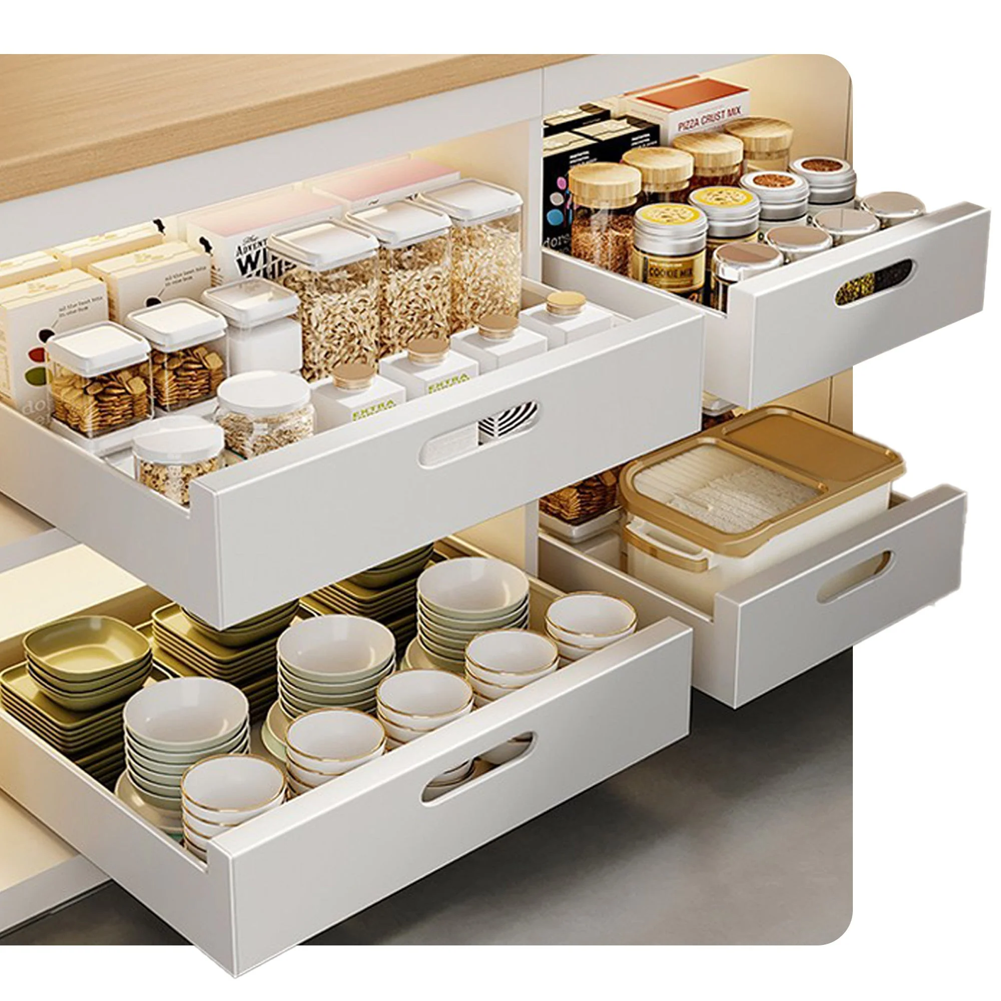 Cheer Collection Pull Out Organizer Drawers โ Effortless Installation, Heavy-Duty Carbon Steel Slide-Out Shelves for Kitchen, Pantry, and Bathroom - Image 17